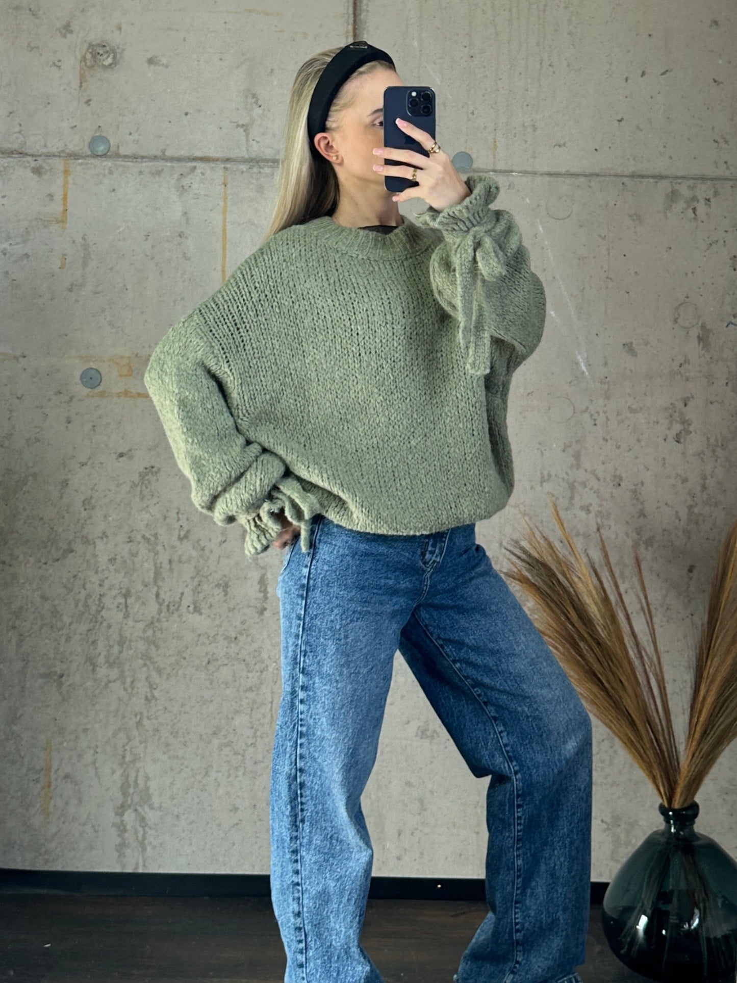 Rüschenpullover "Molly" Khaki
