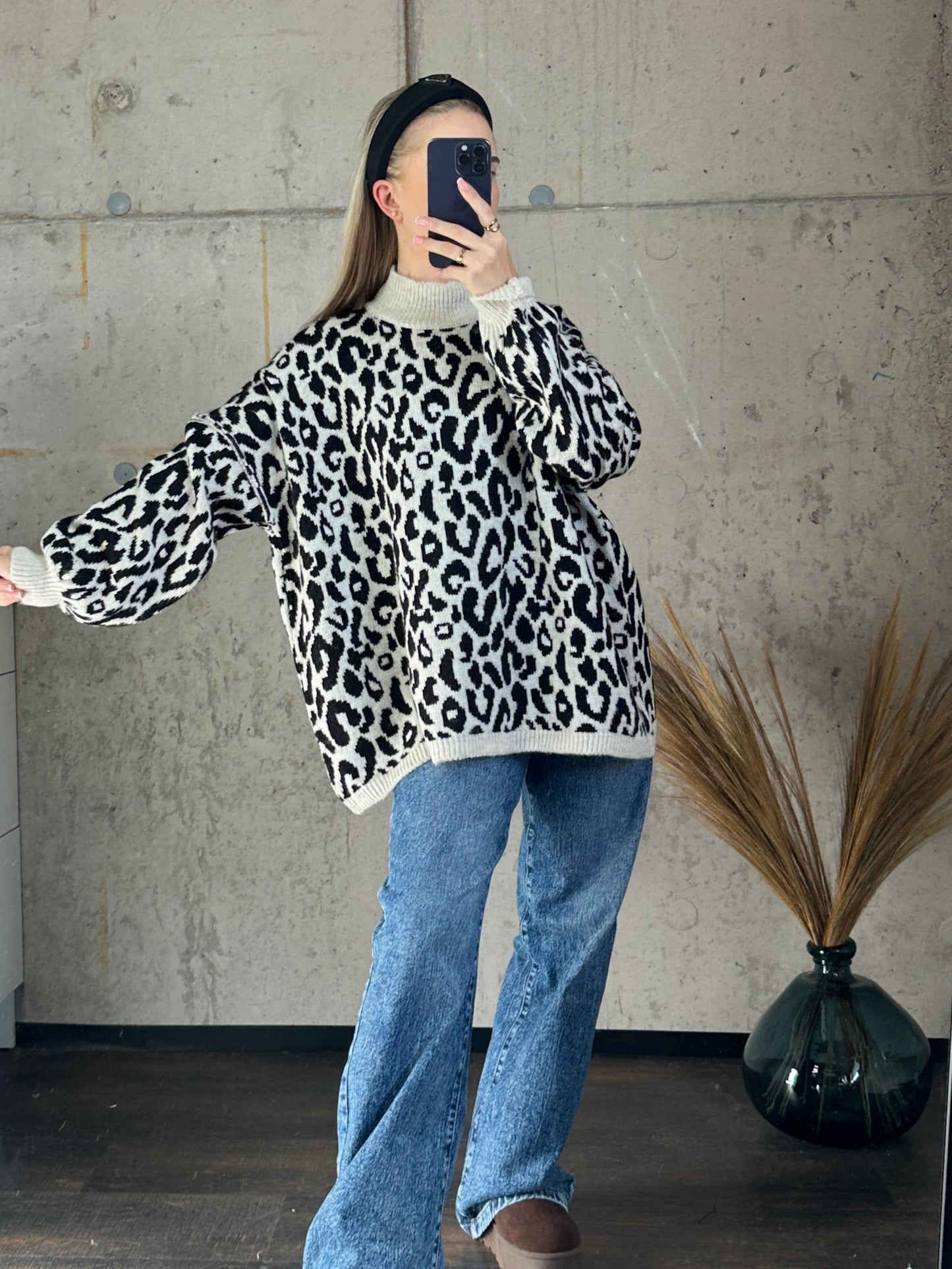 Leo Pullover Schwarz Creme