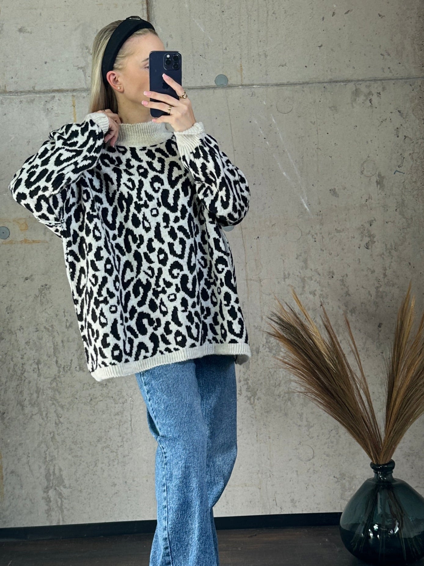 Leo Pullover Schwarz Creme