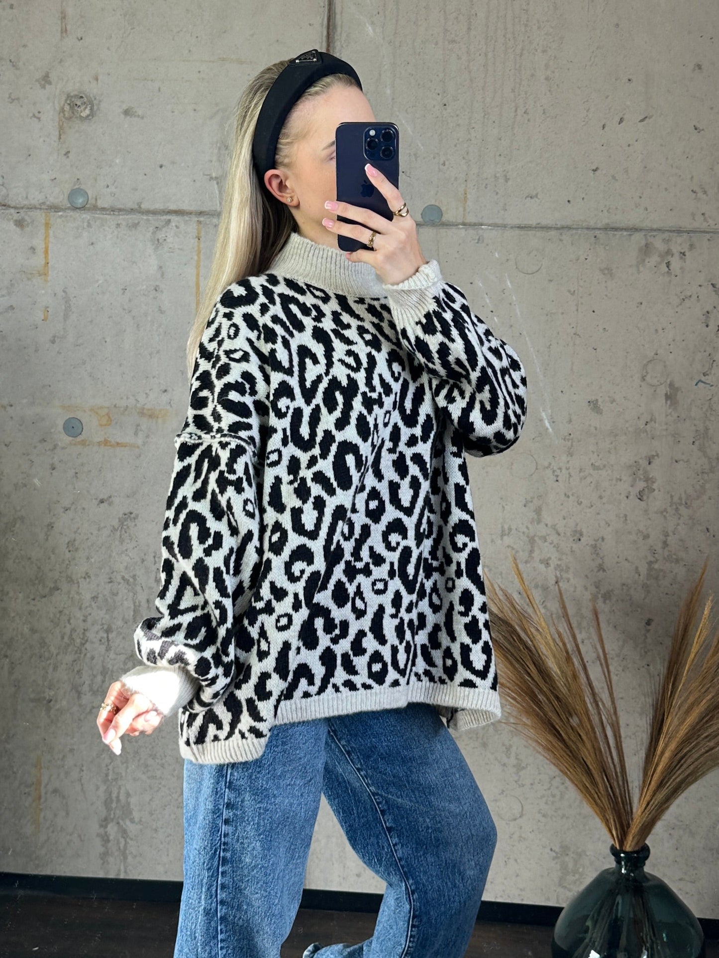 Leo Pullover Schwarz Creme