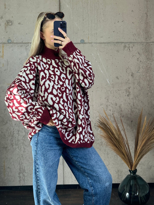 Leo Pullover Bordeauxrot