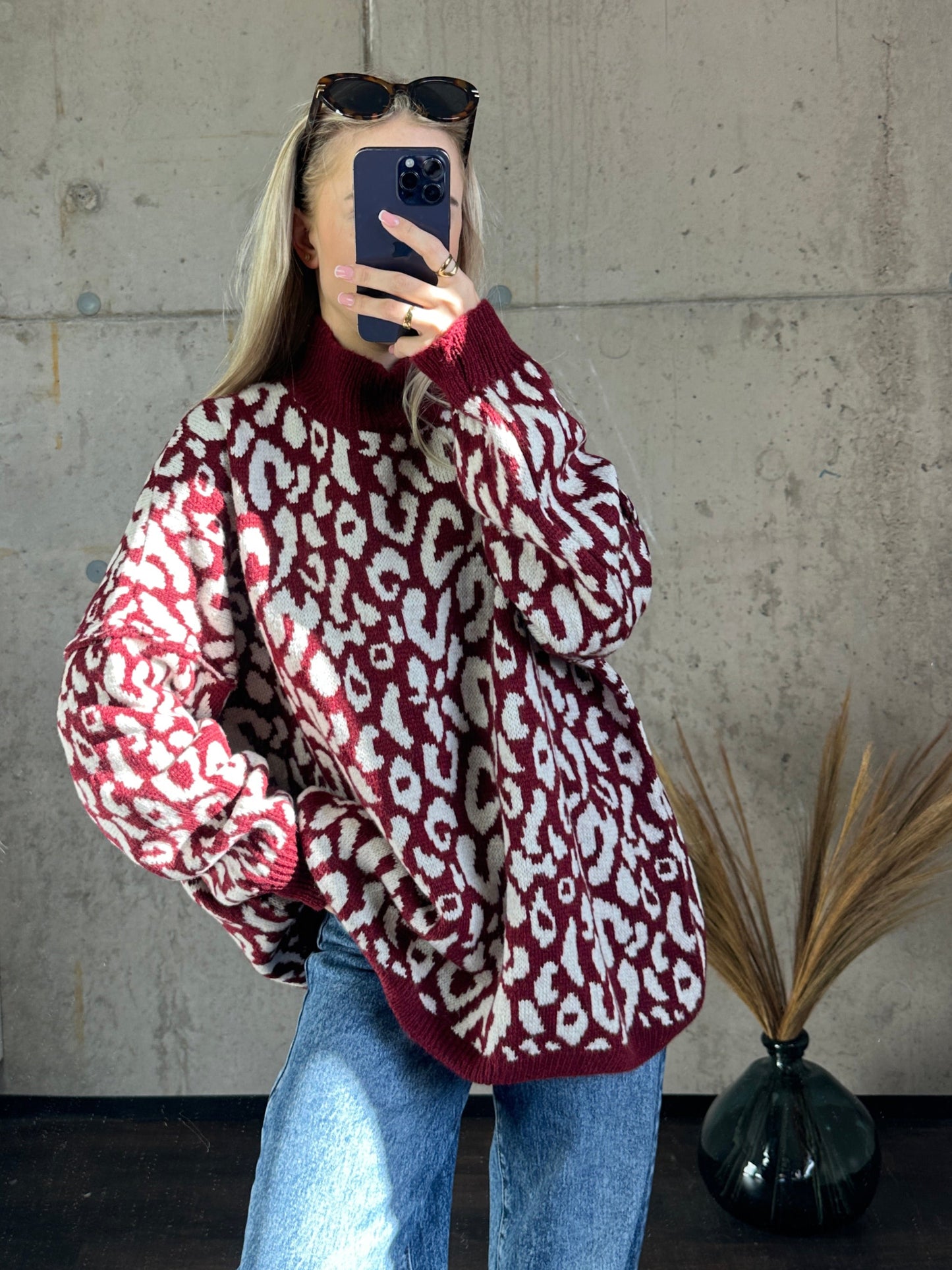 Leo Pullover Bordeauxrot