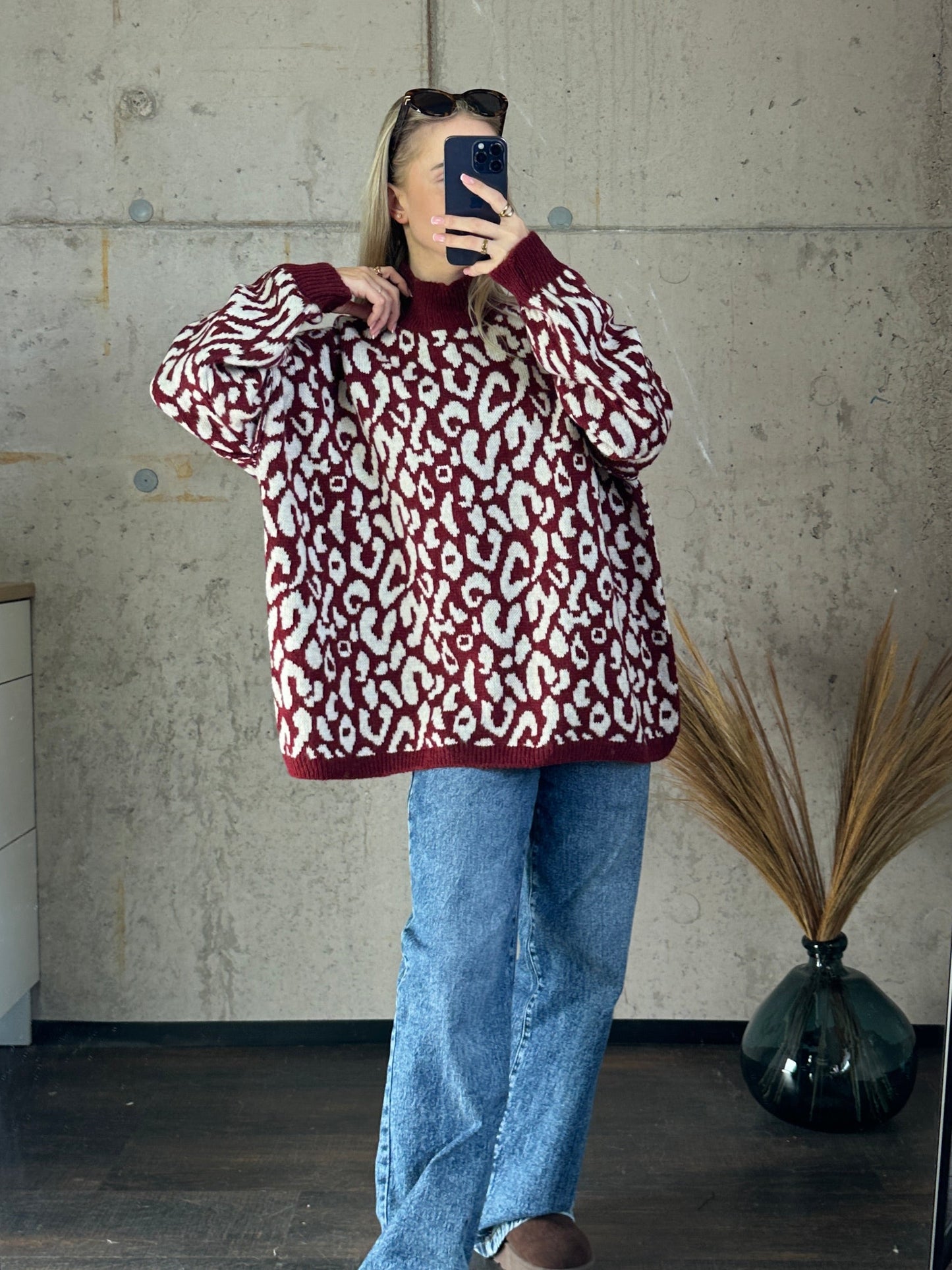 Leo Pullover Bordeauxrot