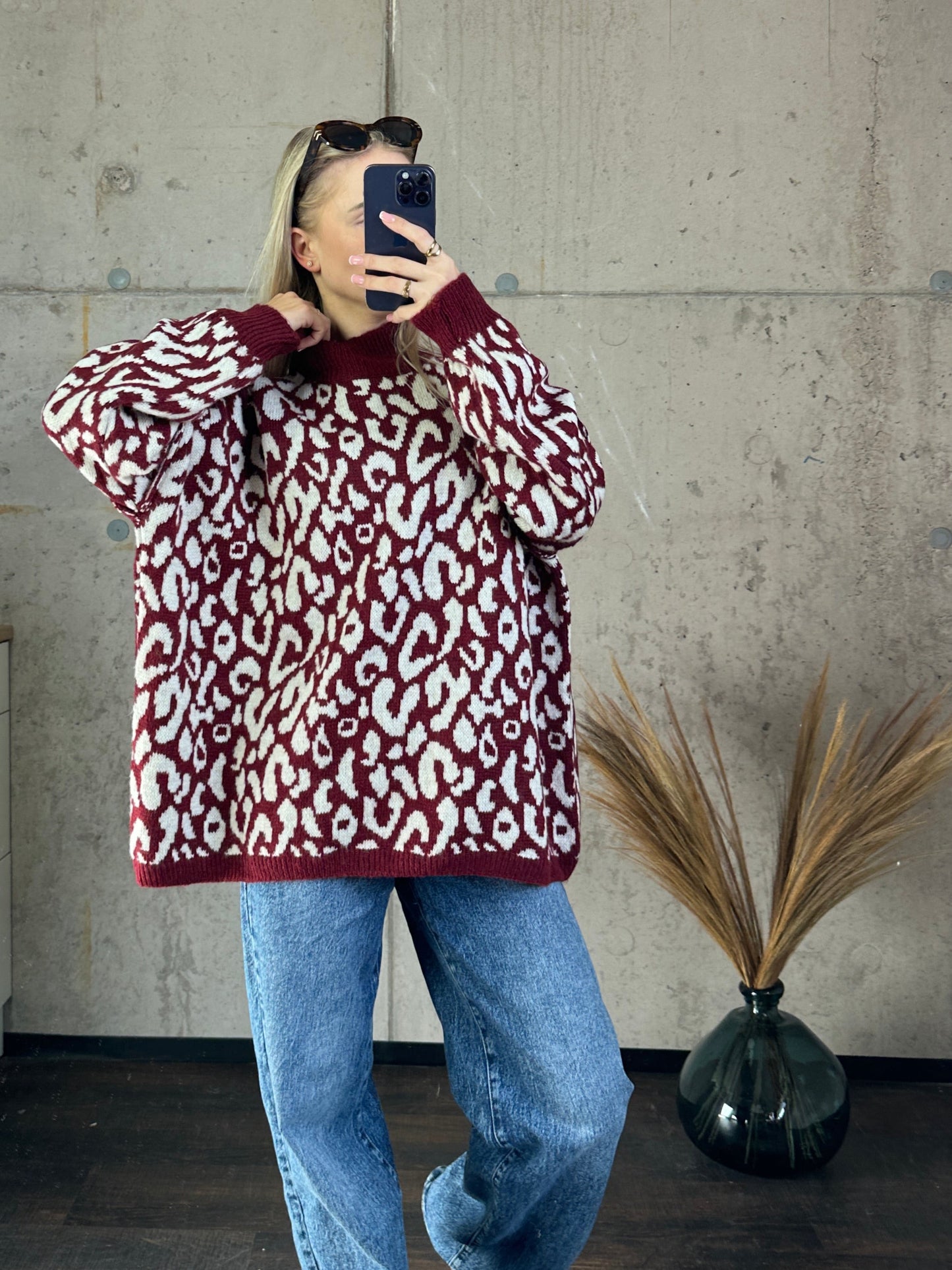 Leo Pullover Bordeauxrot