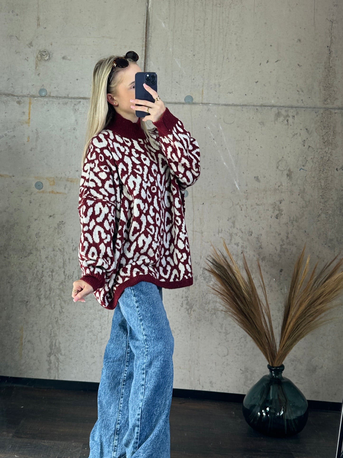 Leo Pullover Bordeauxrot