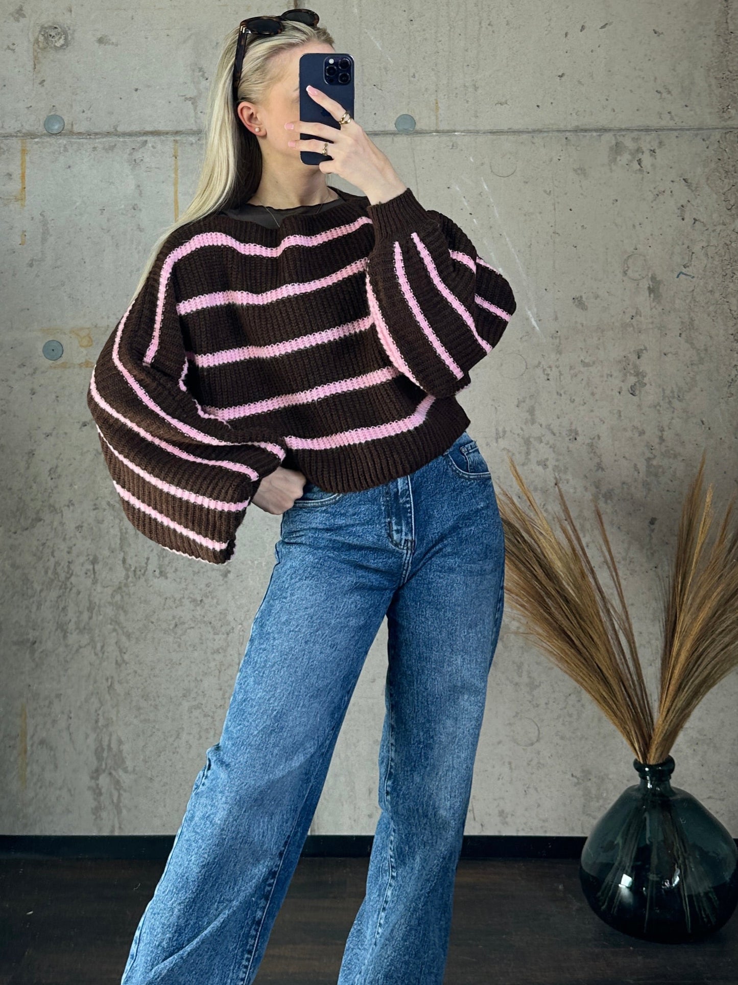 Pullover Braun/Rosa