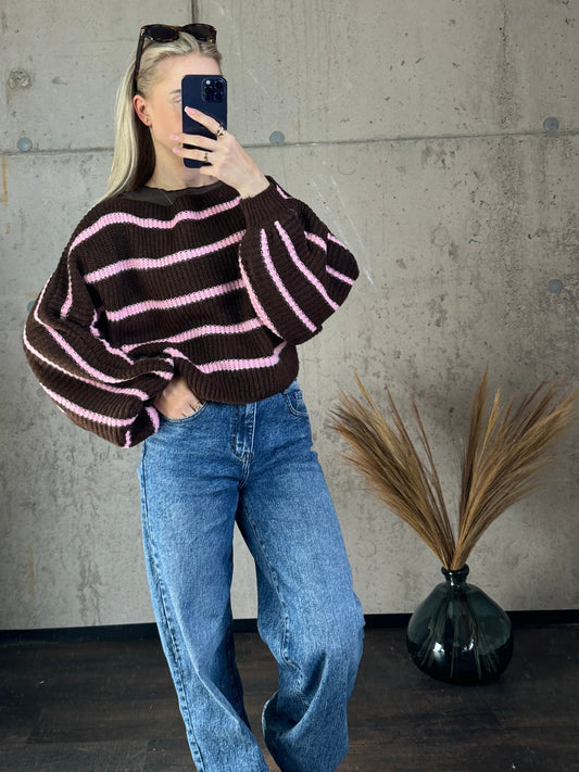 Pullover Braun/Rosa