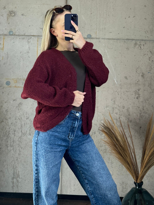 Cardigan "Livi" Bordeauxrot