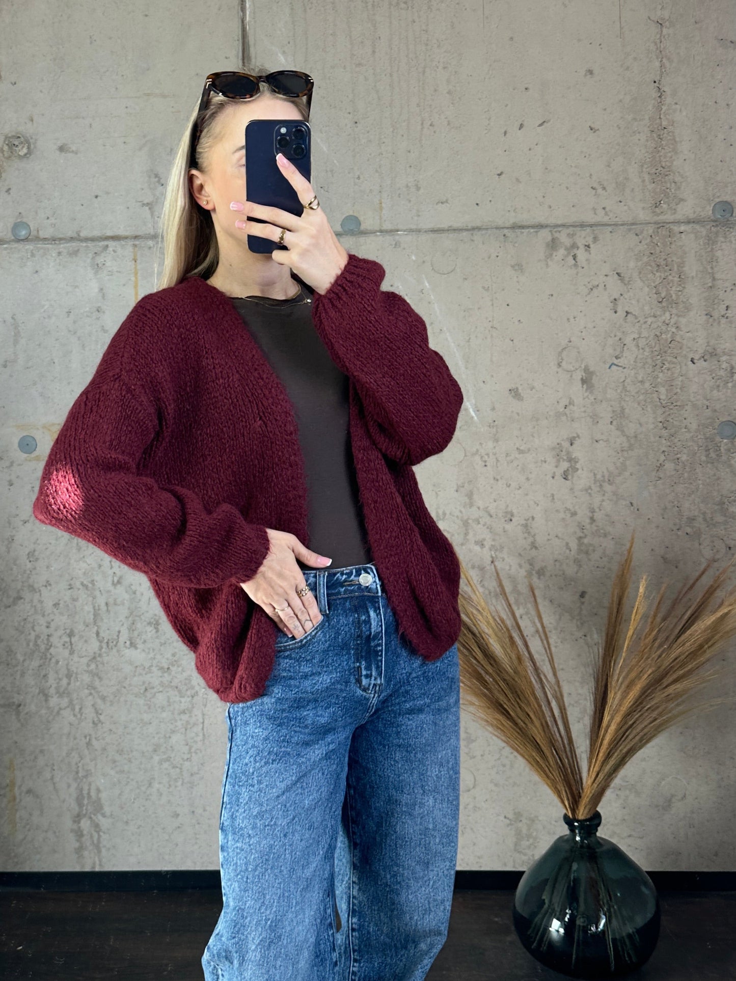 Cardigan "Livi" Bordeauxrot