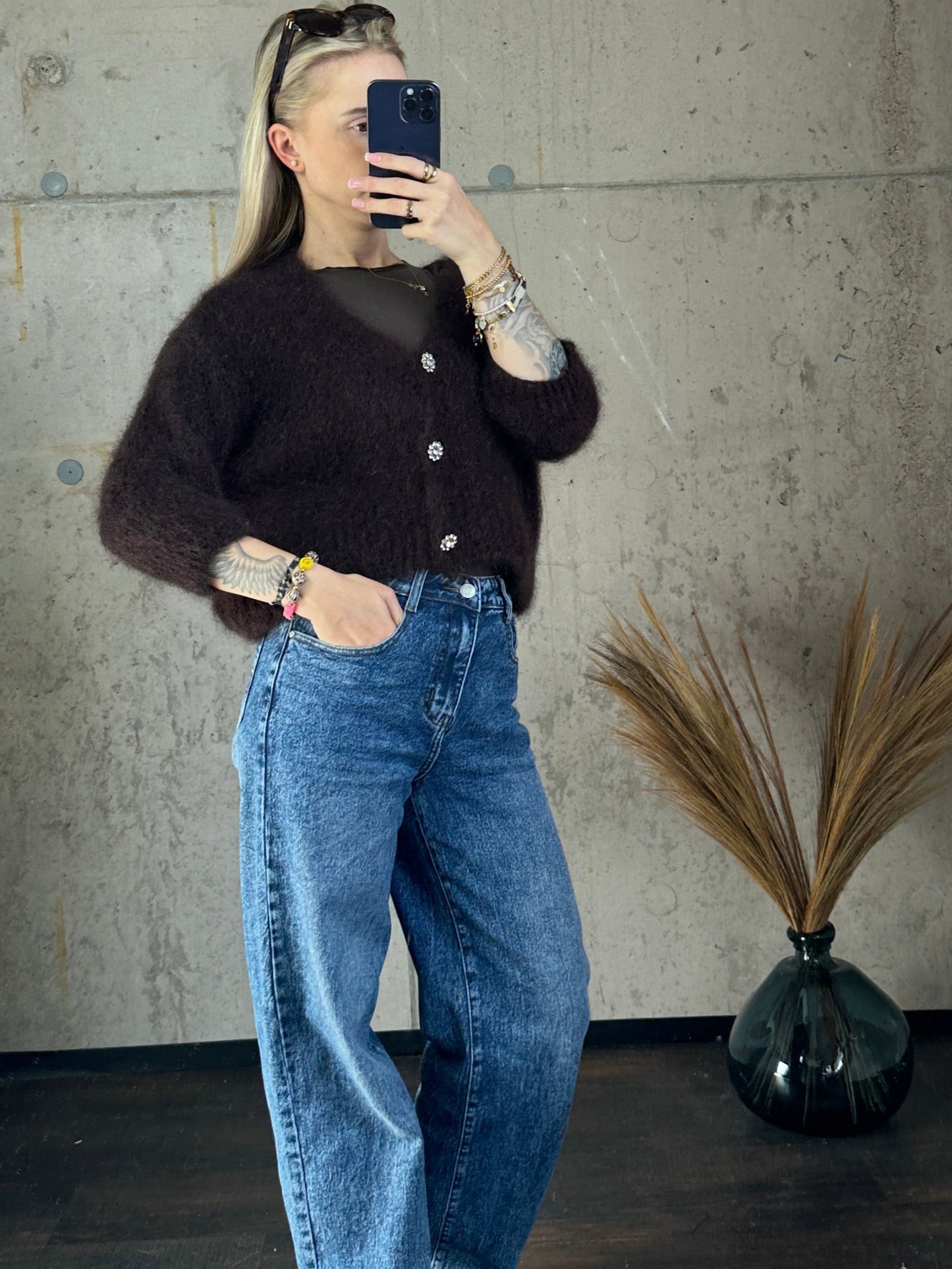 Mohair Jäckchen mit Glitzer