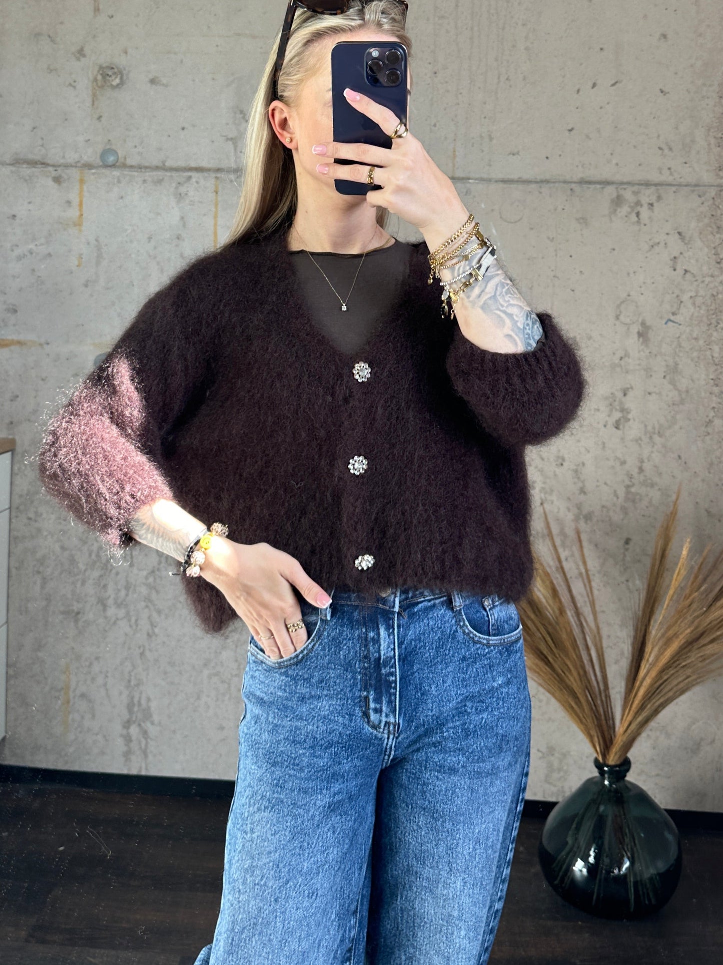 Mohair Jäckchen mit Glitzer