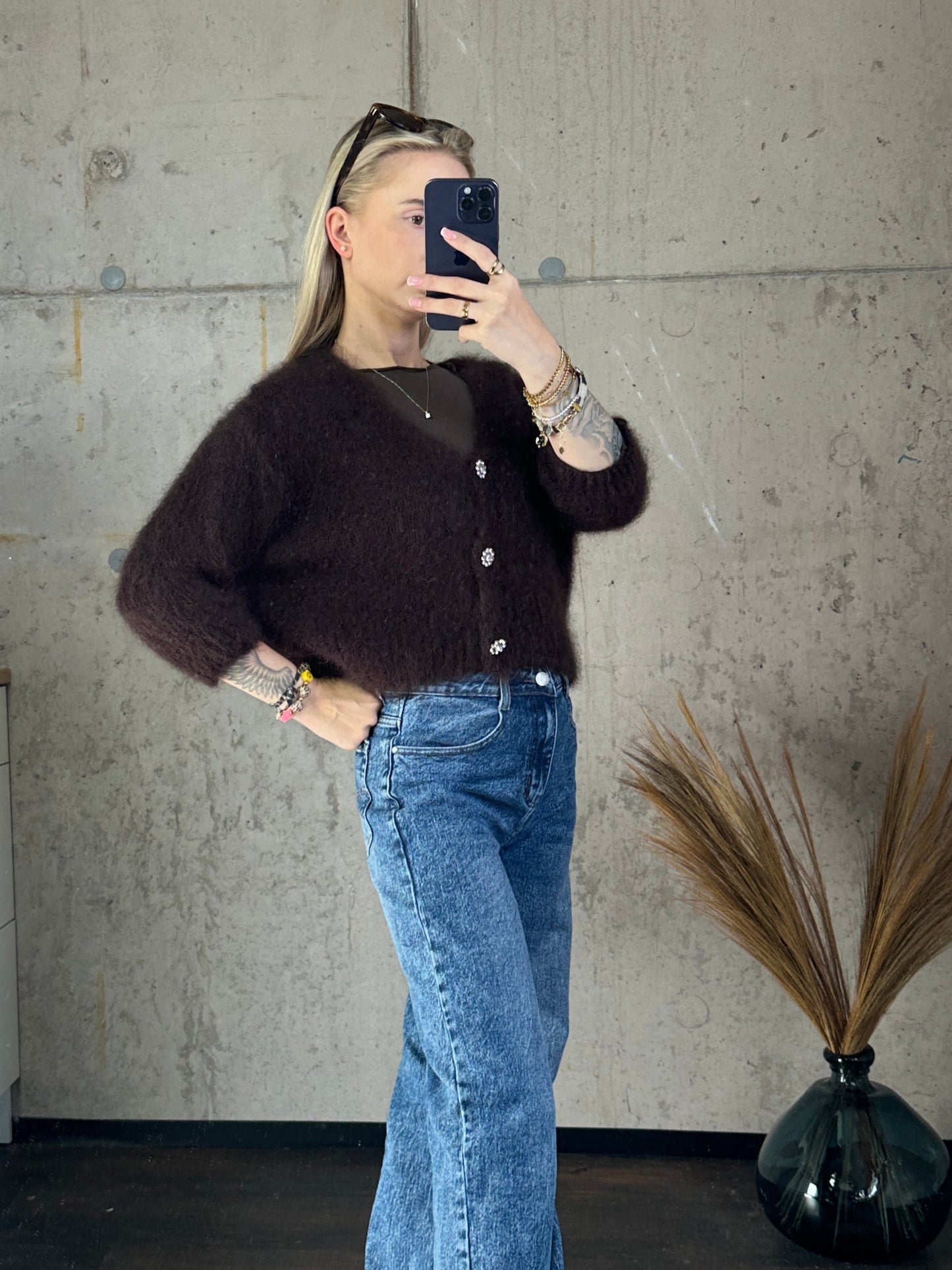 Mohair Jäckchen mit Glitzer