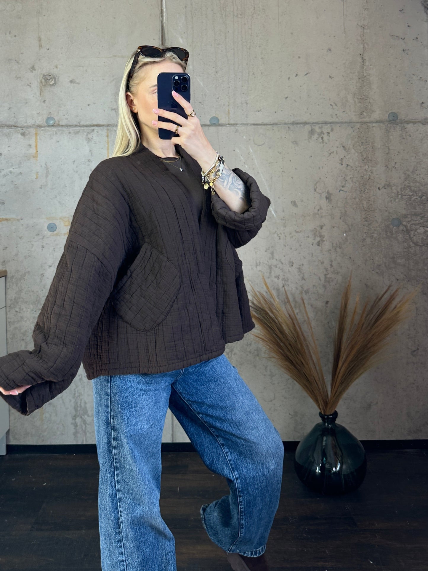 Musselinjacke "Bali" Braun