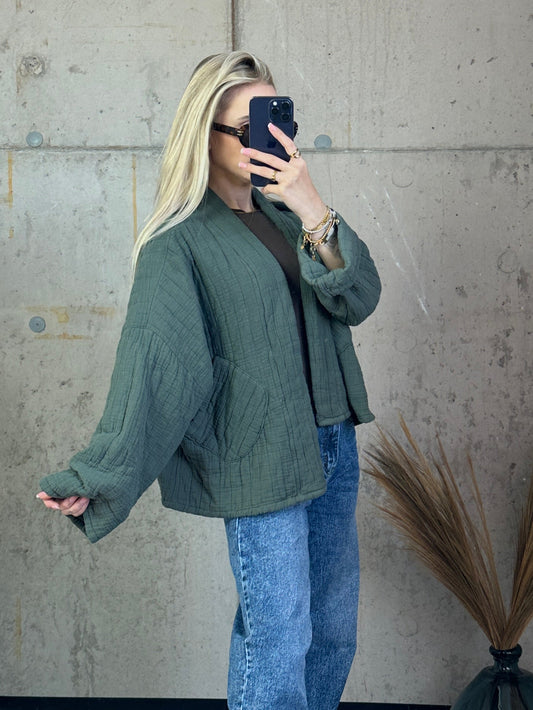 Musselinjacke "Bali" Khaki