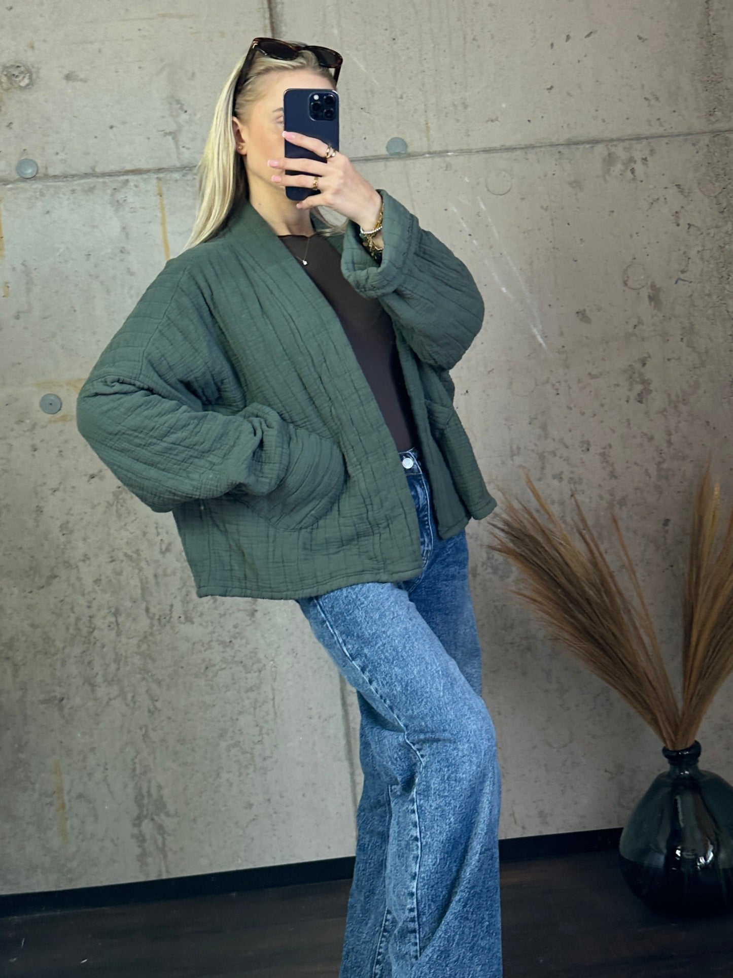 Musselinjacke "Bali" Khaki