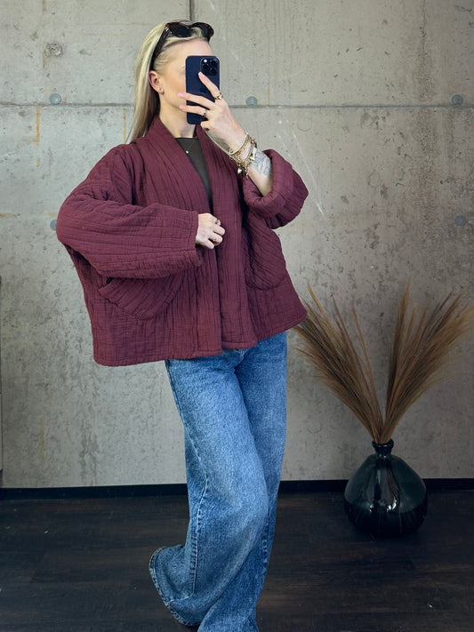 Musselinjacke "Bali" Bordeauxrot