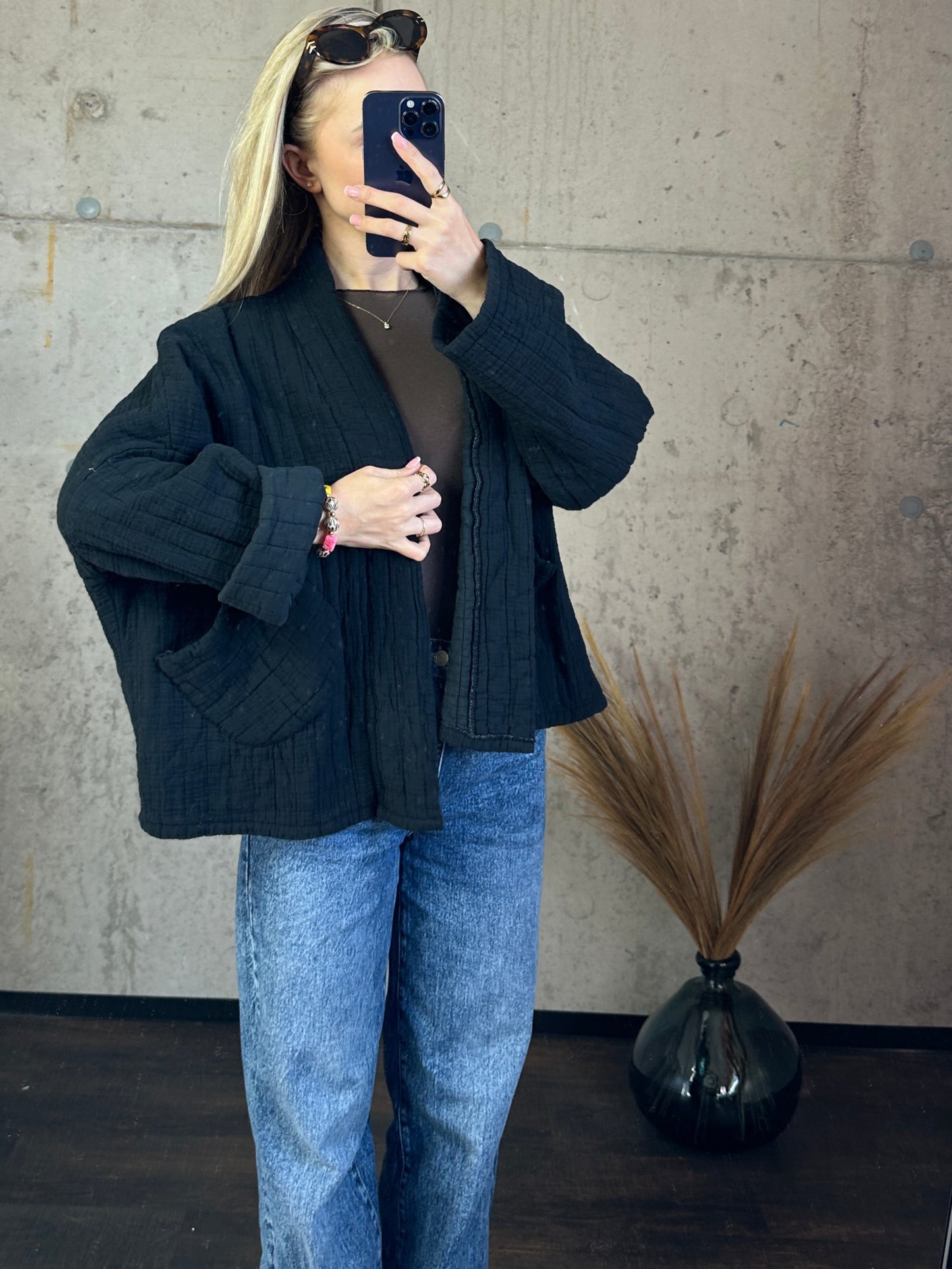 Musselinjacke "Bali"Schwarz