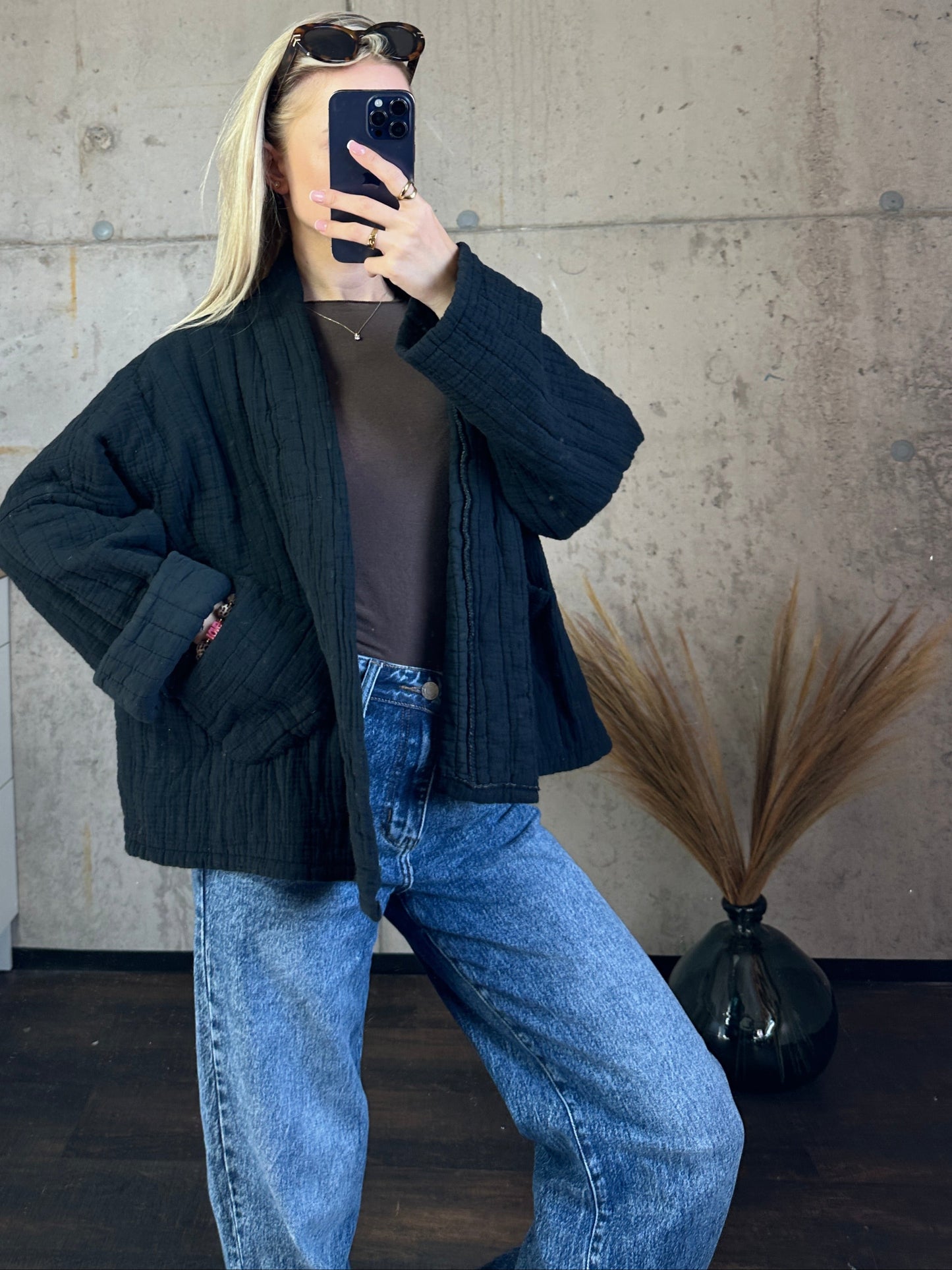 Musselinjacke "Bali"Schwarz