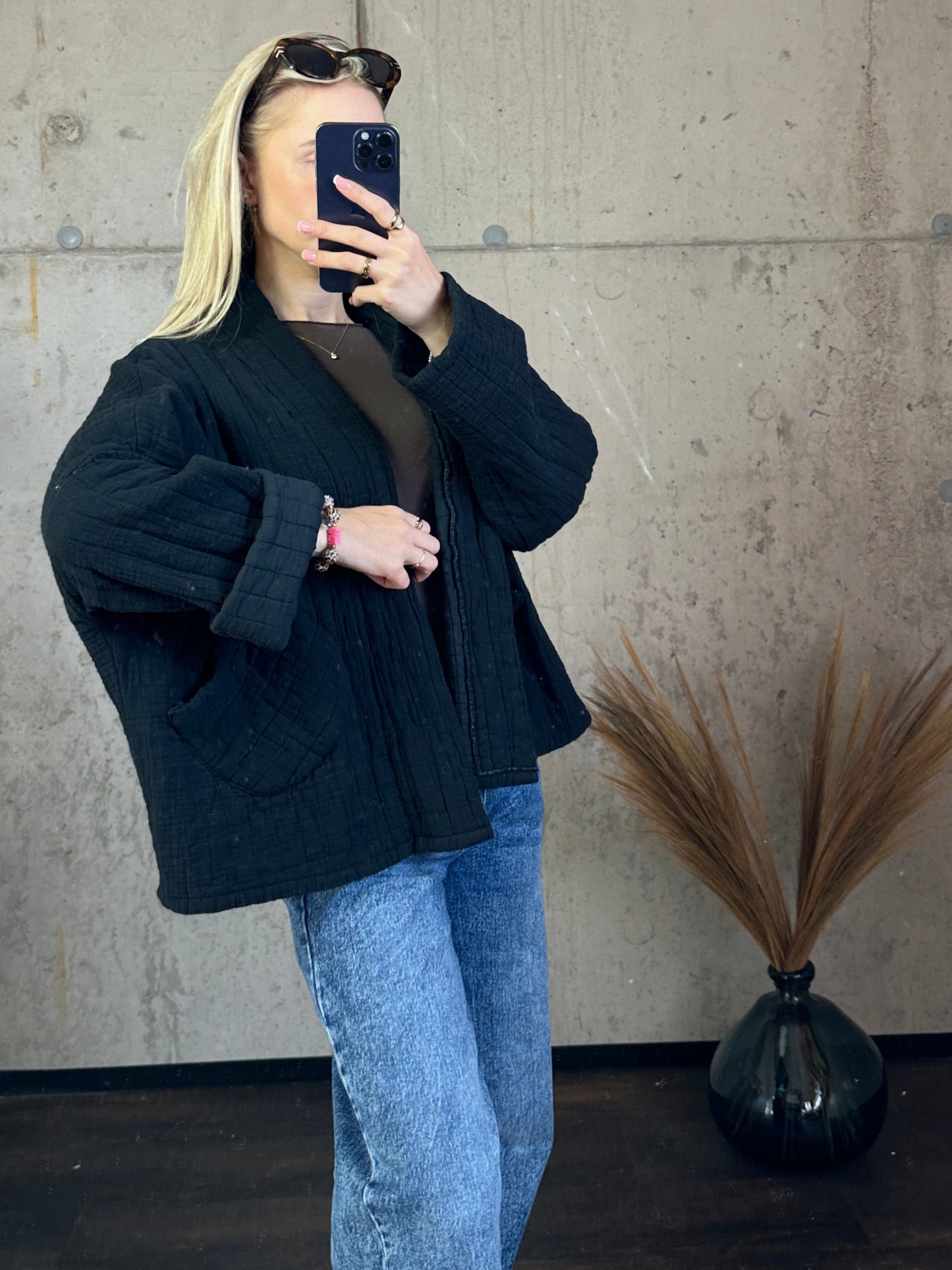 Musselinjacke "Bali"Schwarz