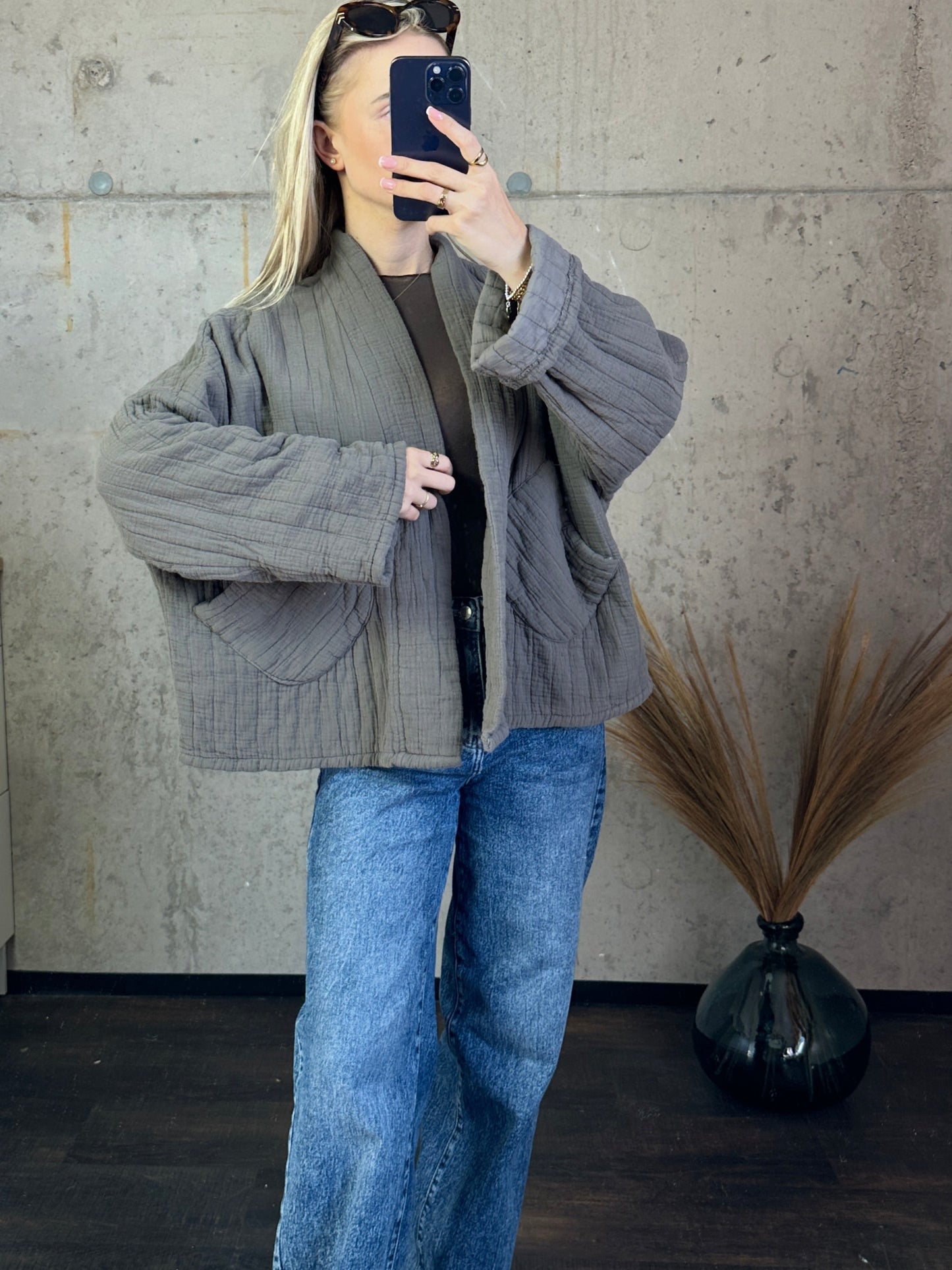 Musselinjacke "Bali"Taupe
