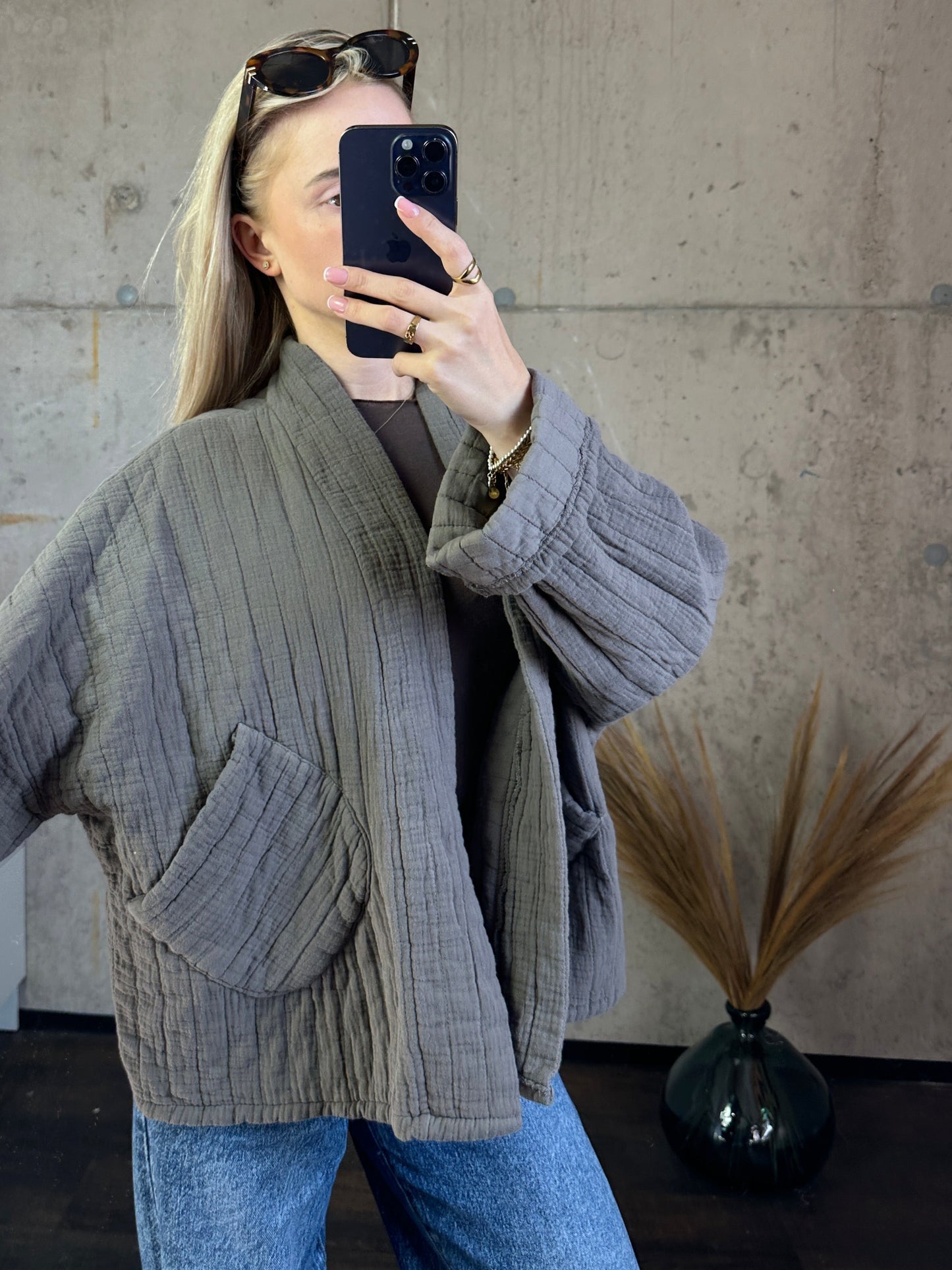 Musselinjacke "Bali"Taupe