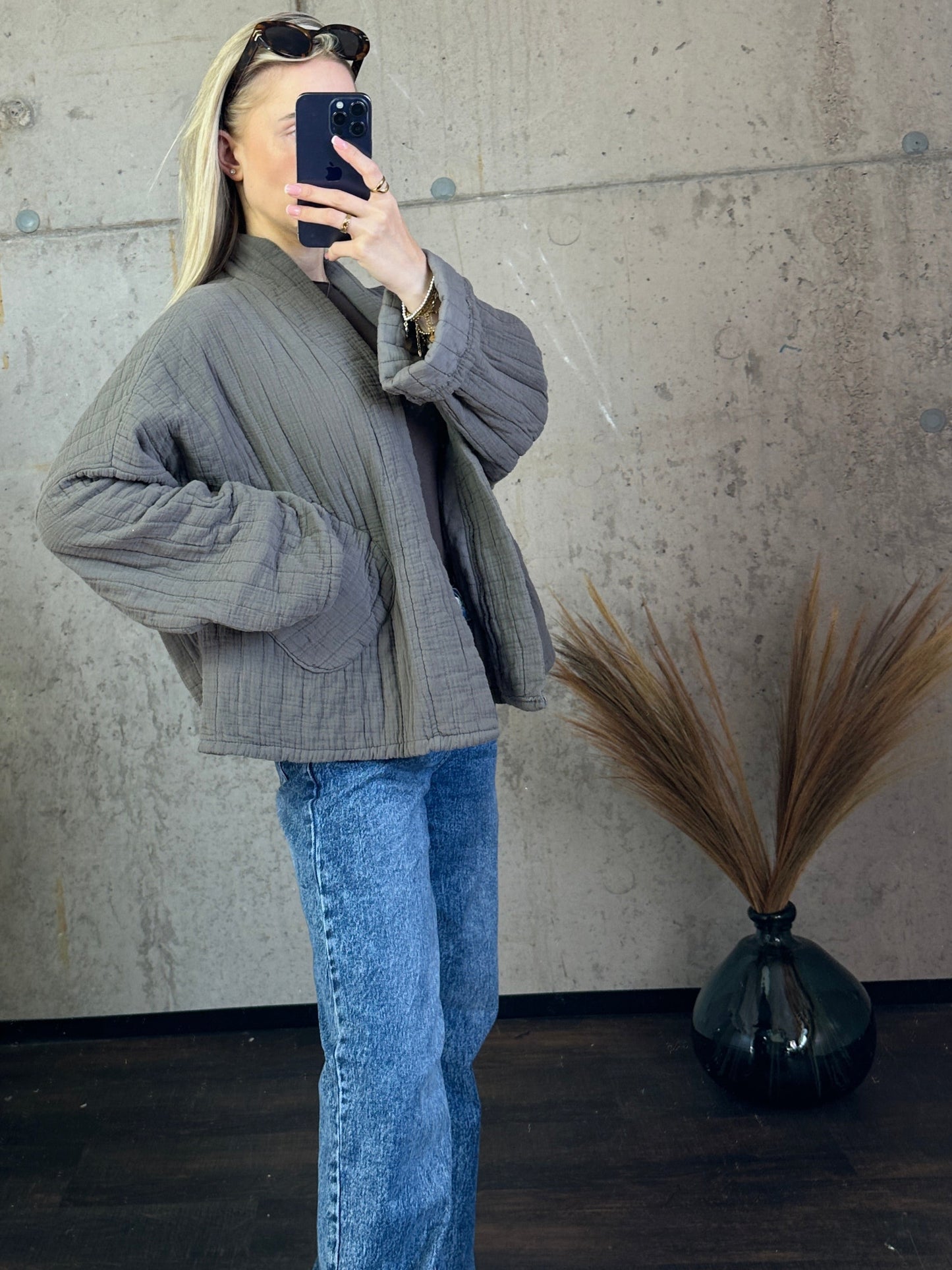 Musselinjacke "Bali"Taupe