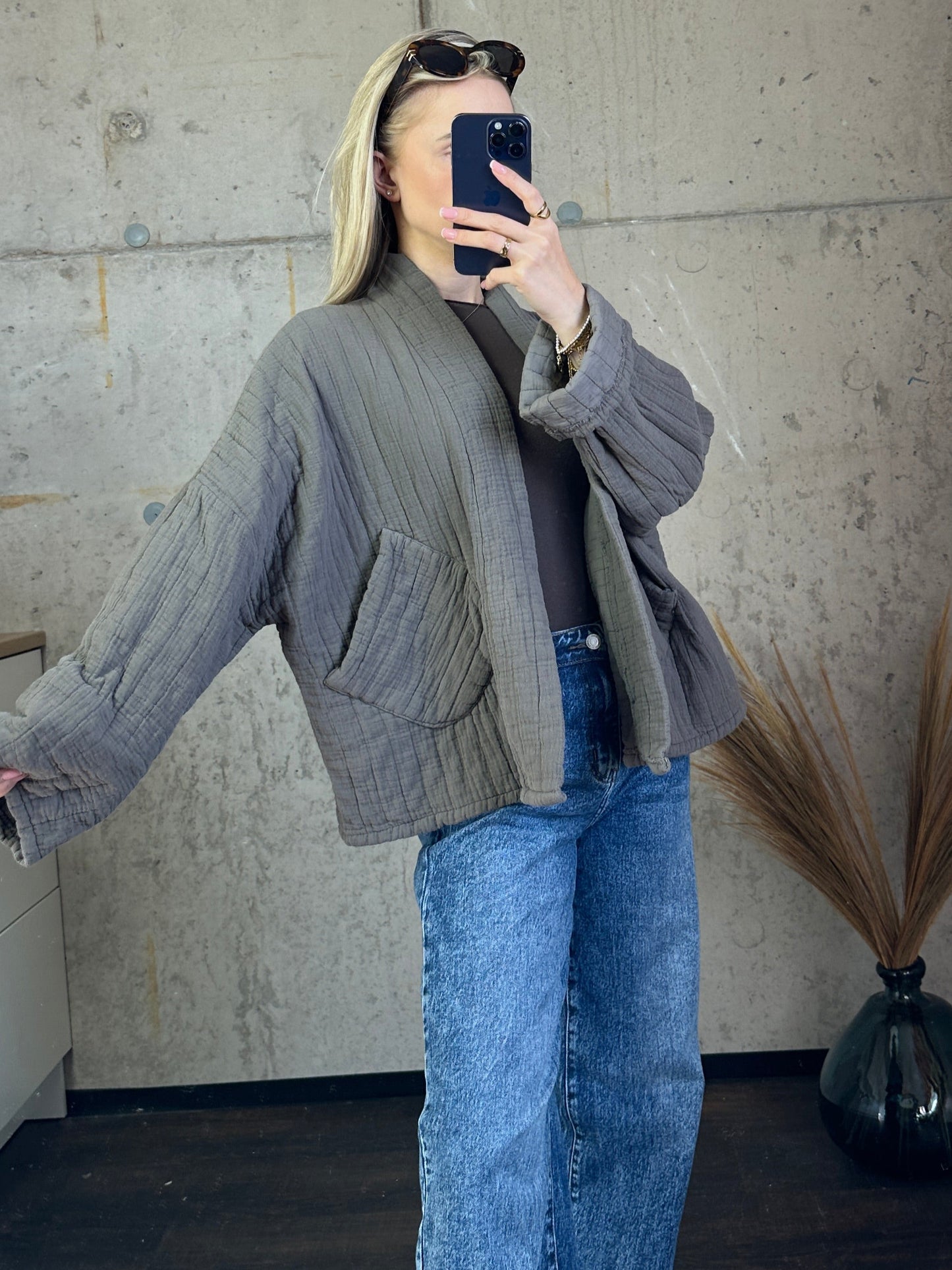 Musselinjacke "Bali"Taupe
