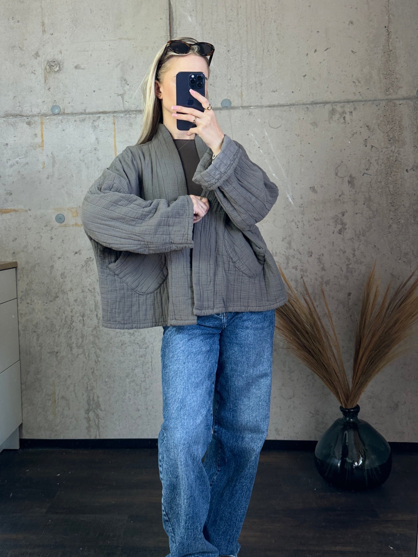 Musselinjacke "Bali"Taupe