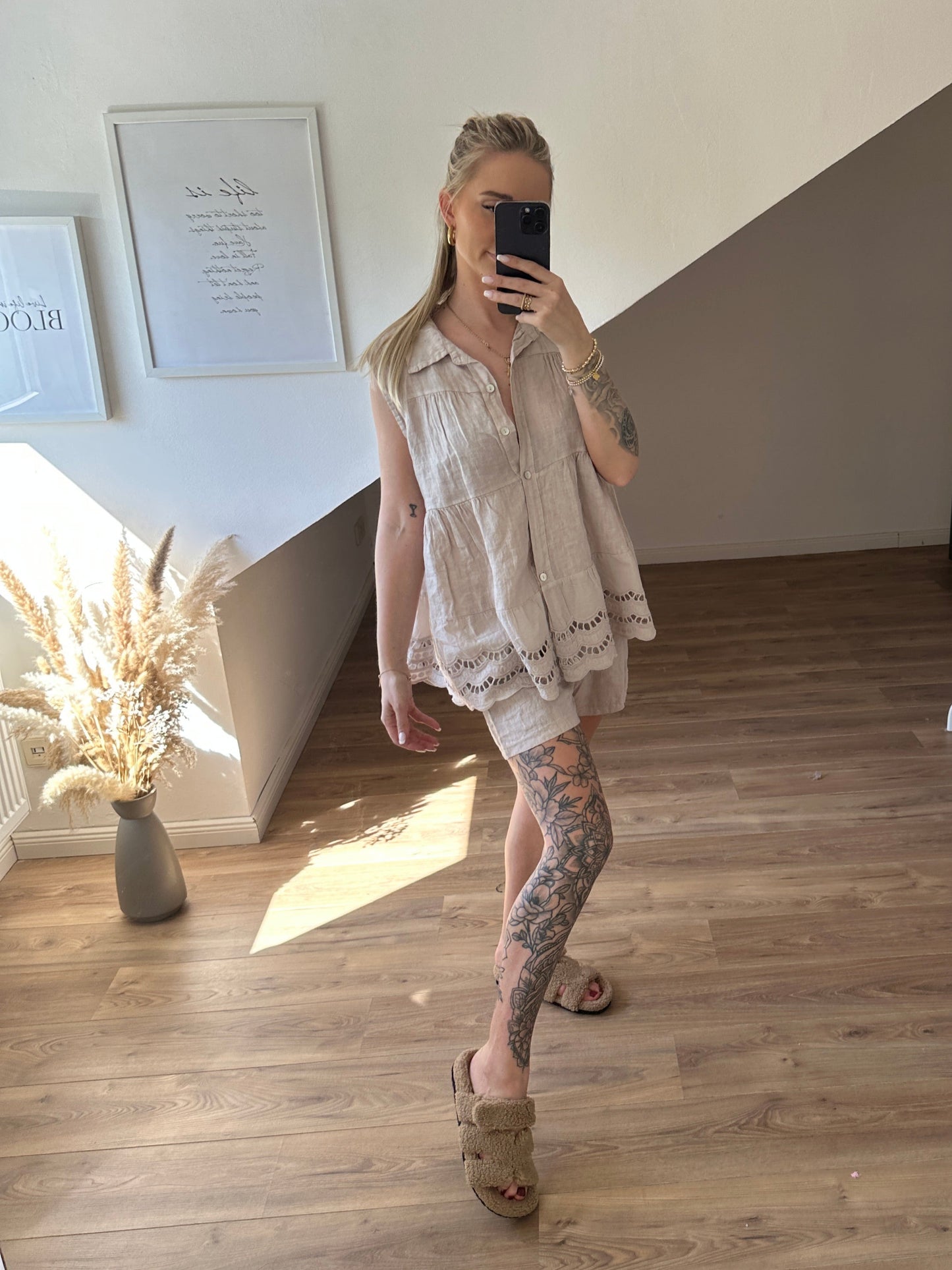 Leinen Set Rosa