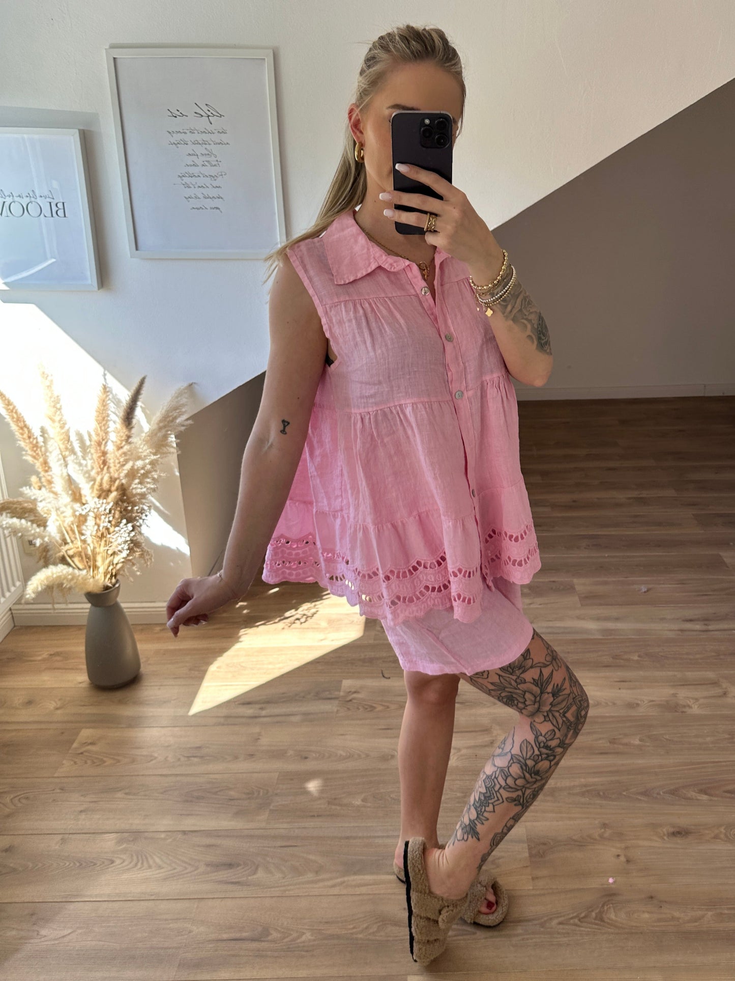 Leinen Set Rosa