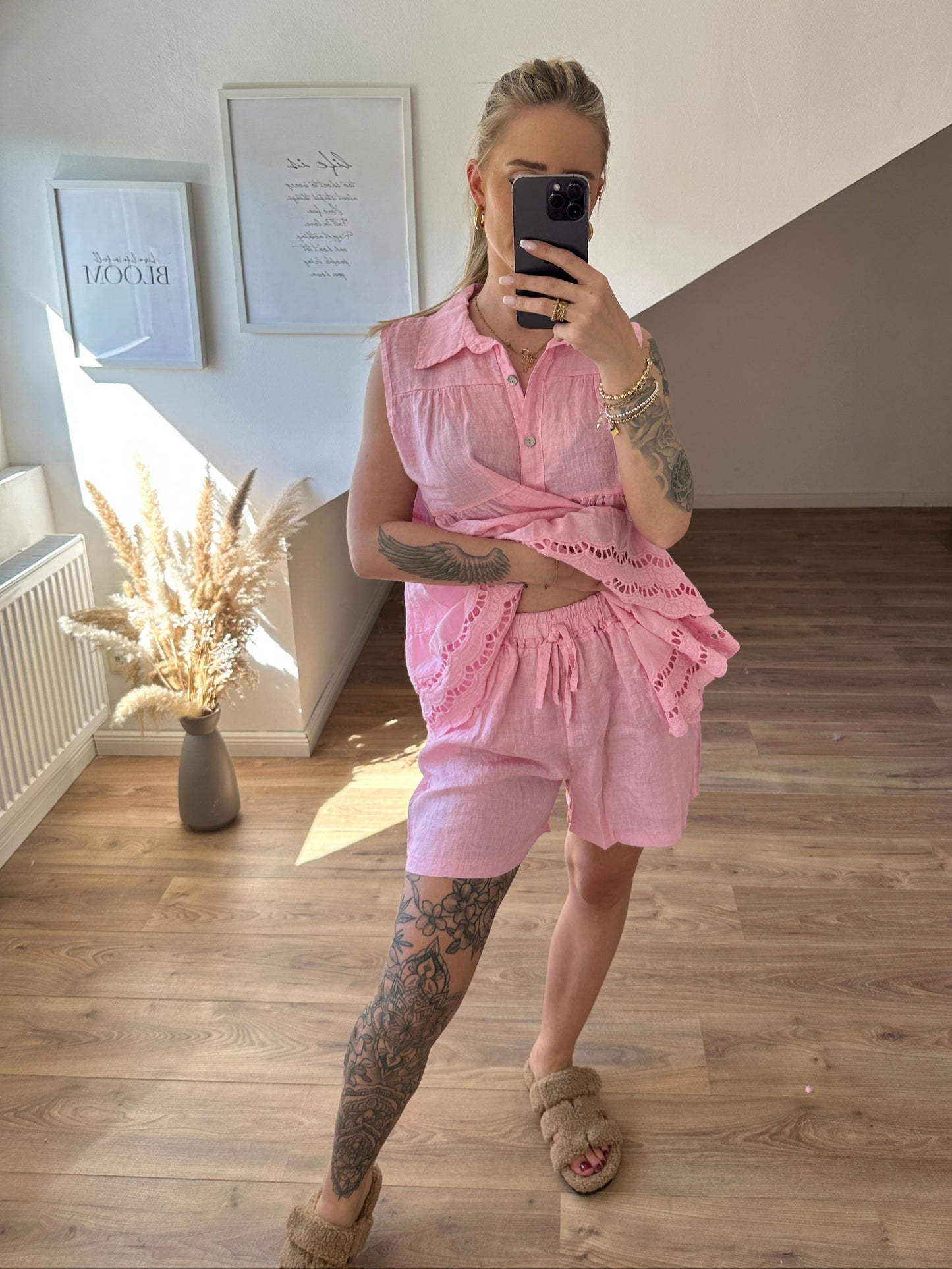 Leinen Set Rosa