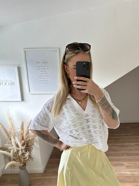 Strick Shirt Weiß
