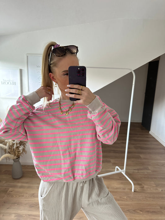 Pullover"Streifi" Beige Pink