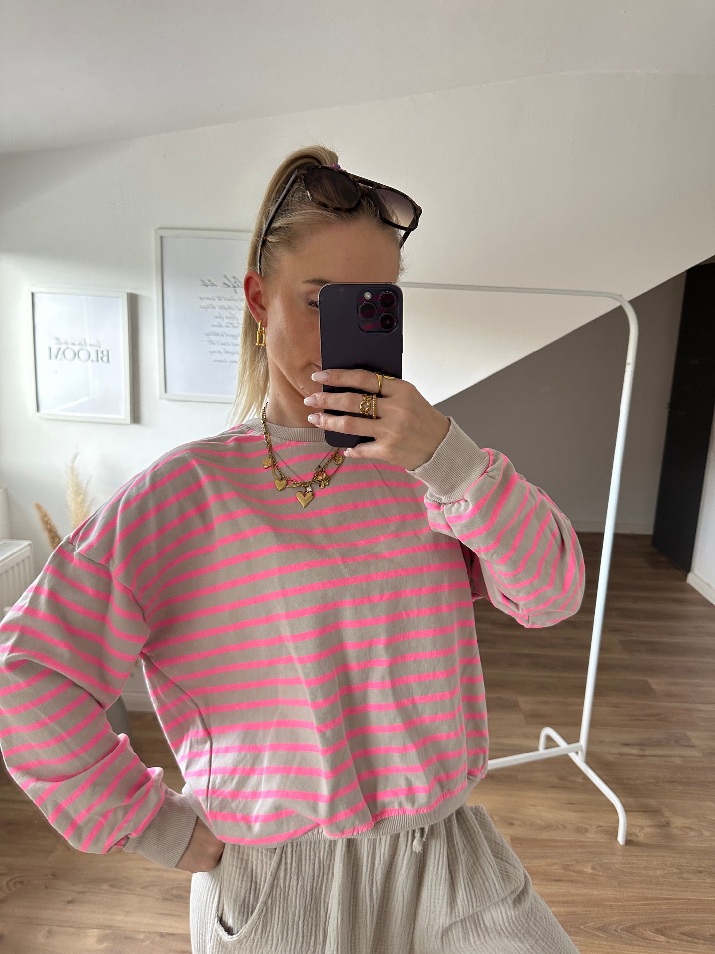 Pullover"Streifi" Beige Pink
