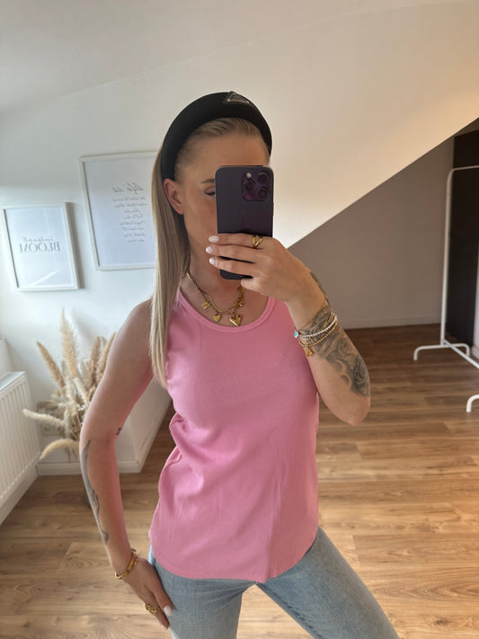 Top gerippt Rosa