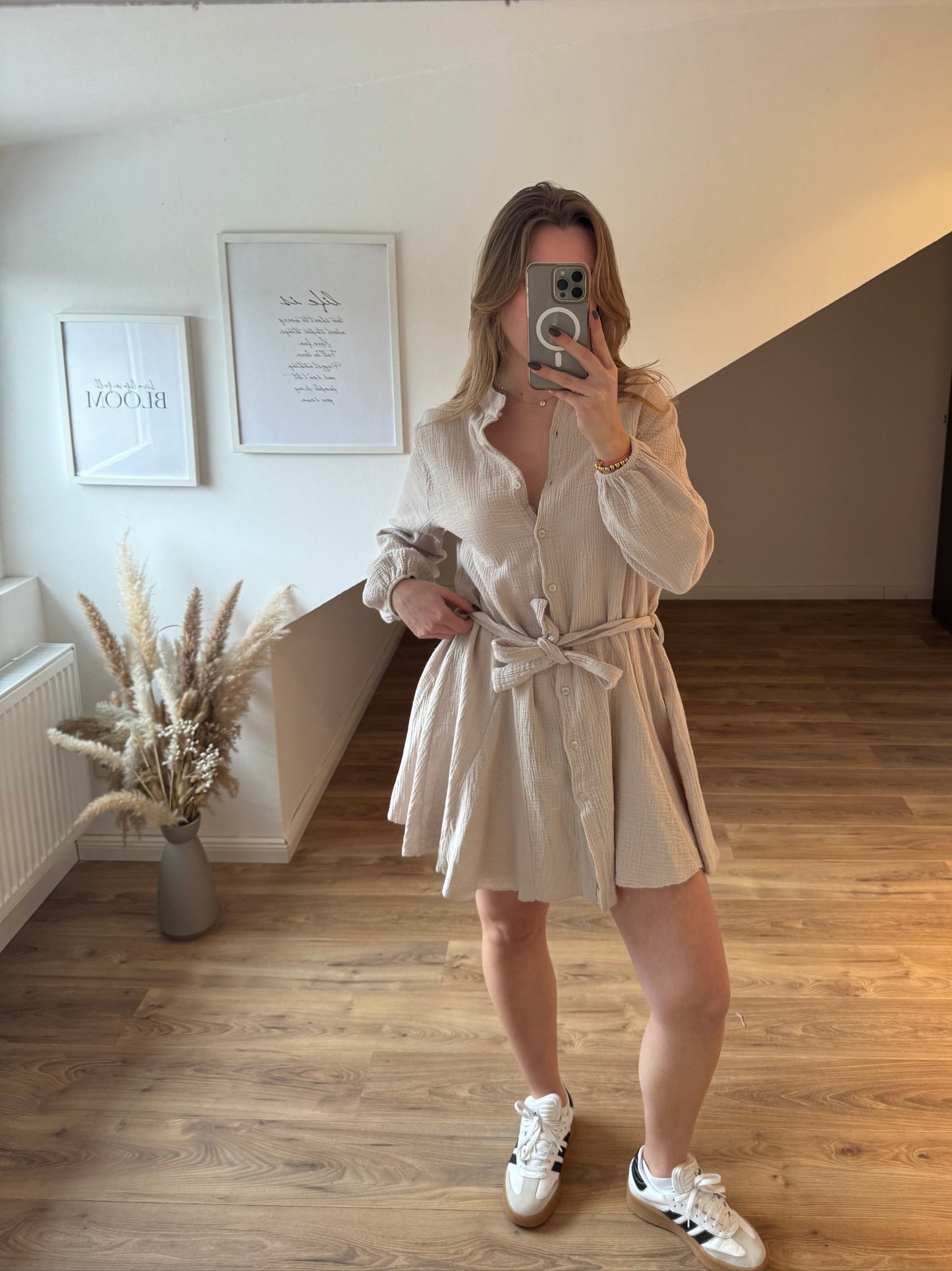 Musselin Kleid mit Schleifchen "Jana" Rosa