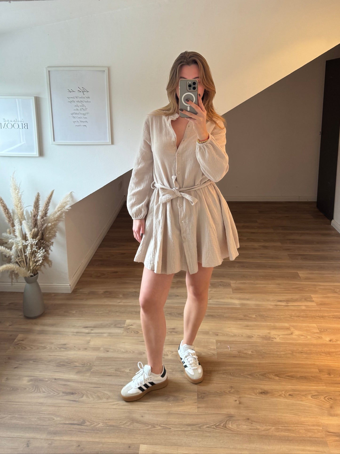 Musselin Kleid mit Schleifchen "Jana" Rosa