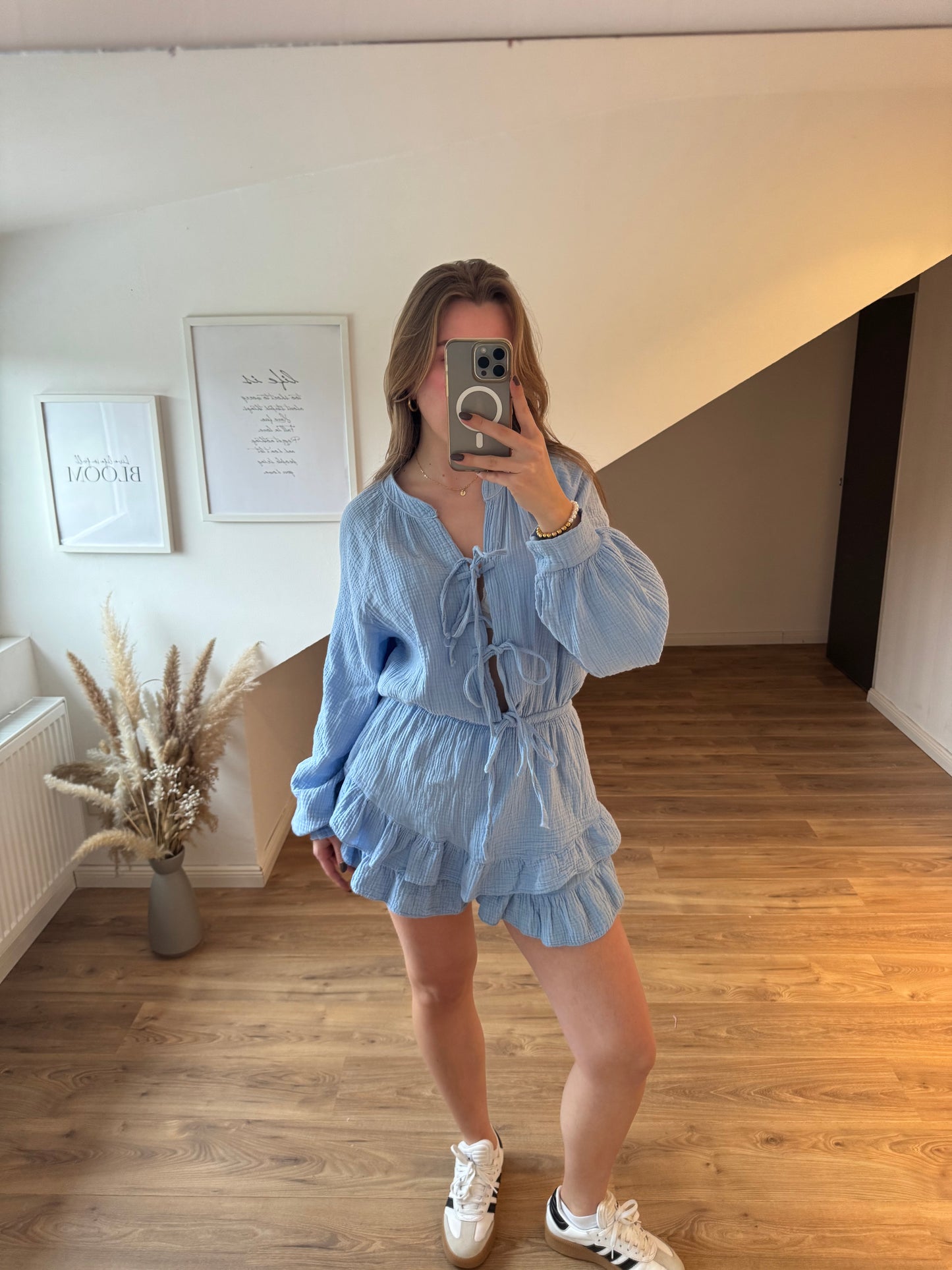 Musselin Jumpsuit mit 3 Schleifchen "Marie" Schwarz