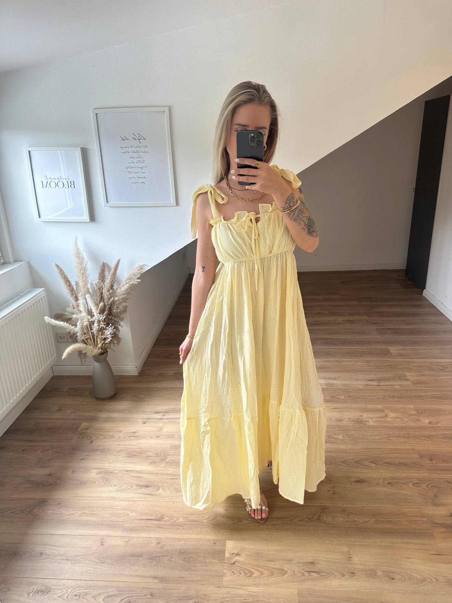 Kleid "Bella" Weiß Lang