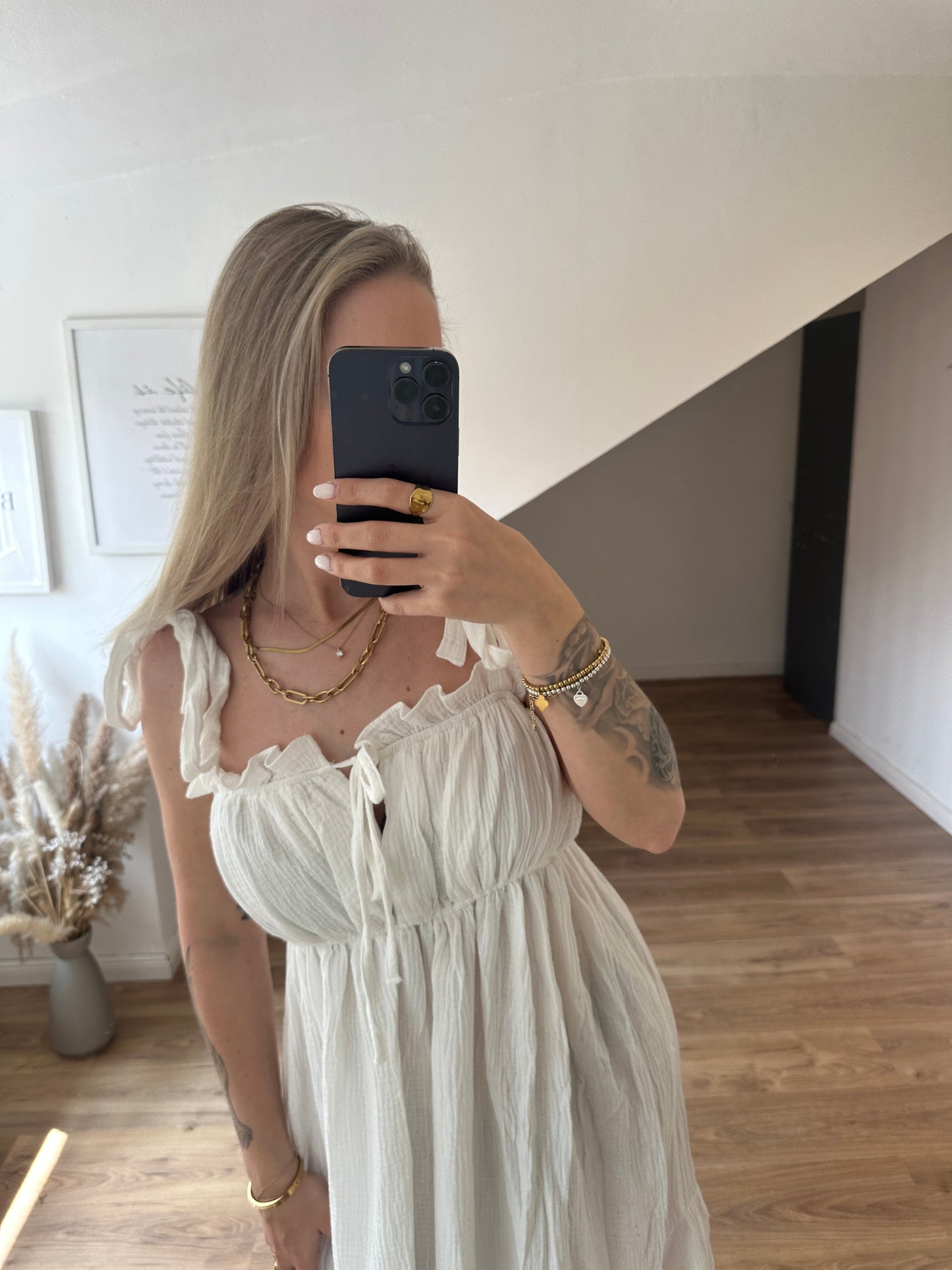 Kleid "Bella" Weiß Lang