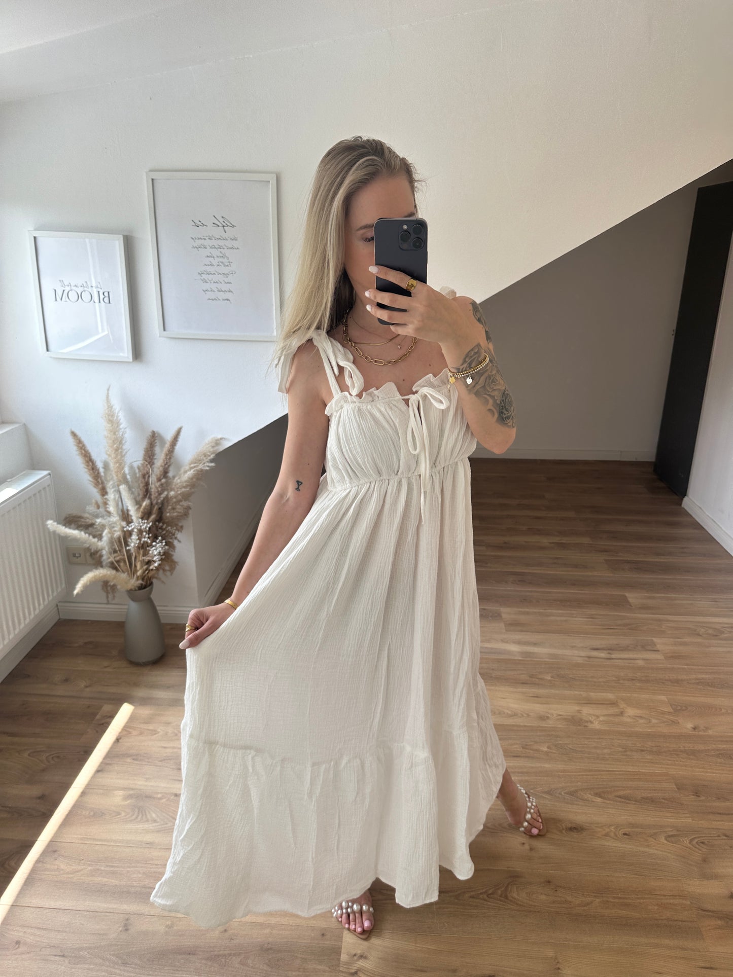 Kleid "Bella" Weiß Lang