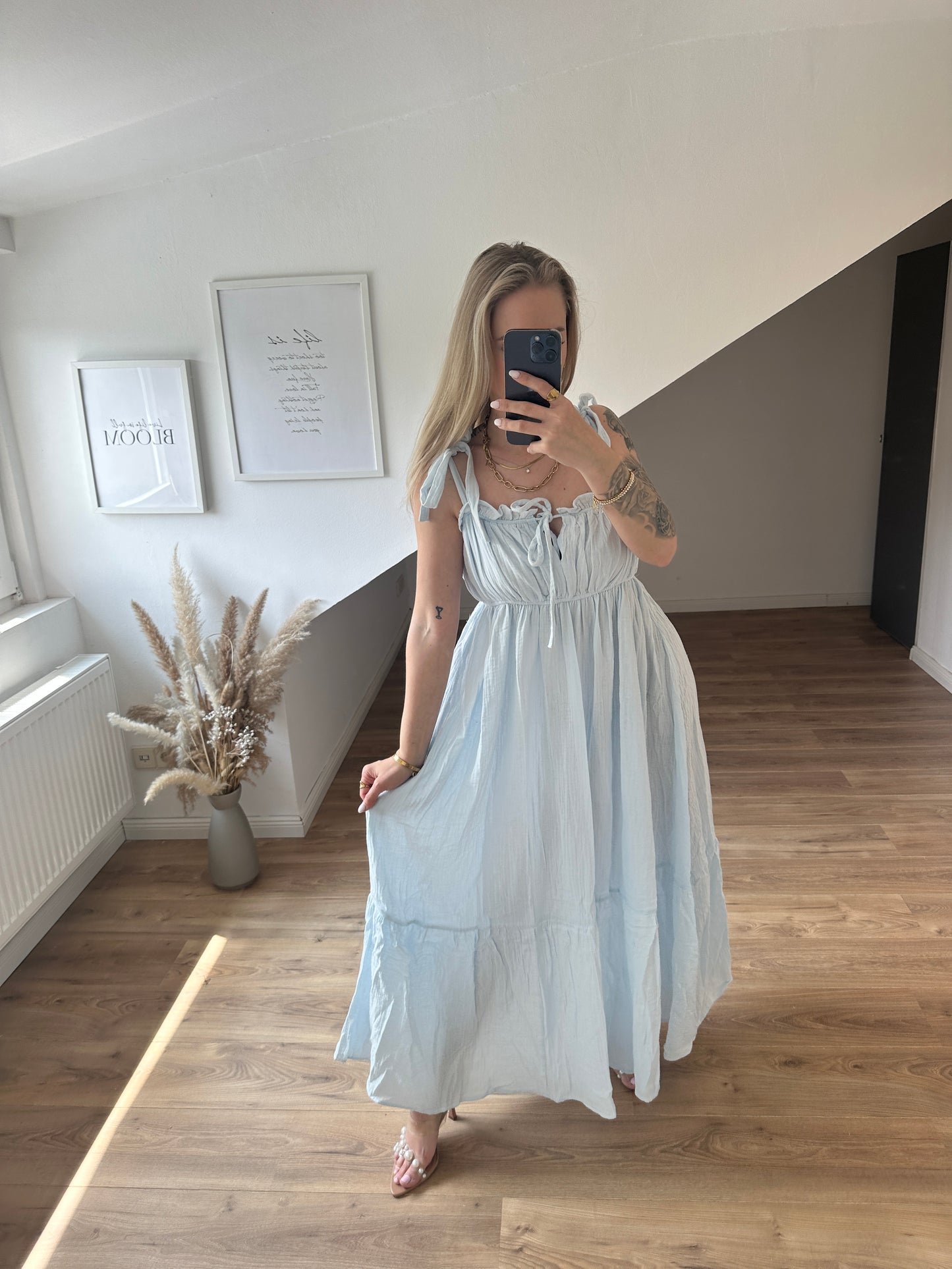 Kleid "Bella" Weiß Lang