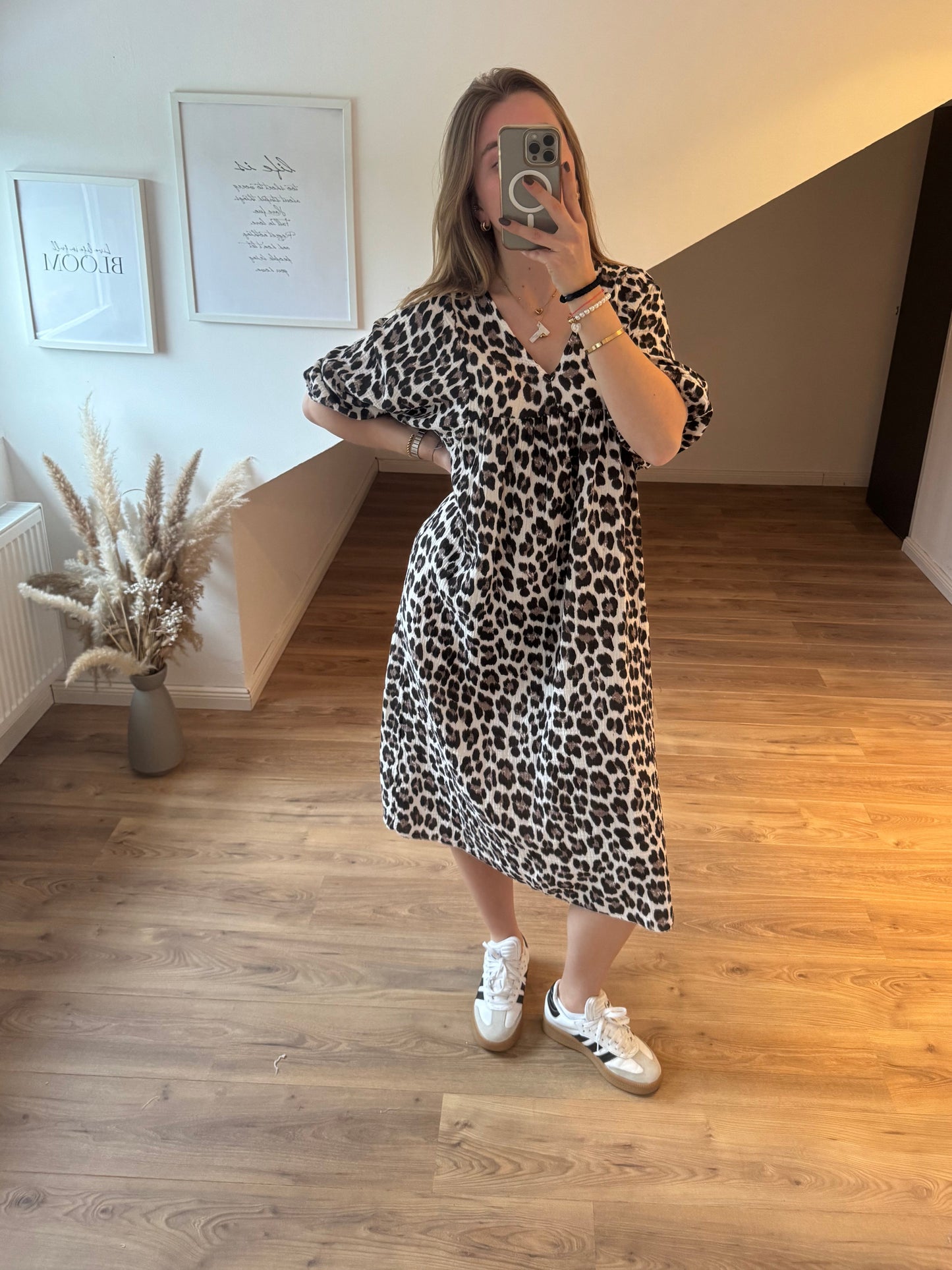 Kleid "Vivi" Braun/Weiß