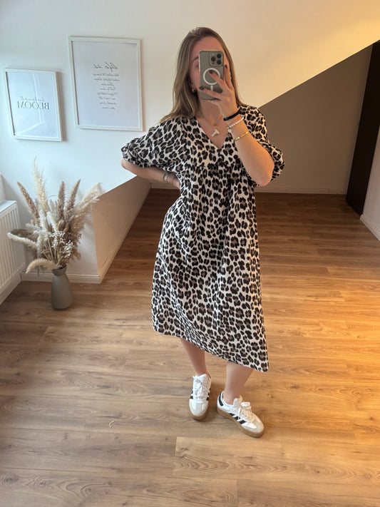 Kleid "Vivi" Braun/Weiß