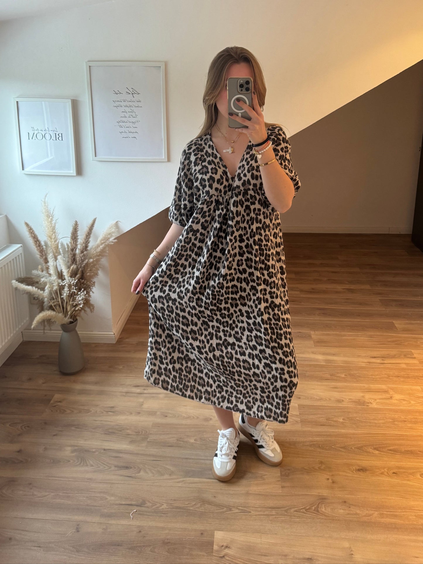 Kleid "Vivi" Braun/Weiß