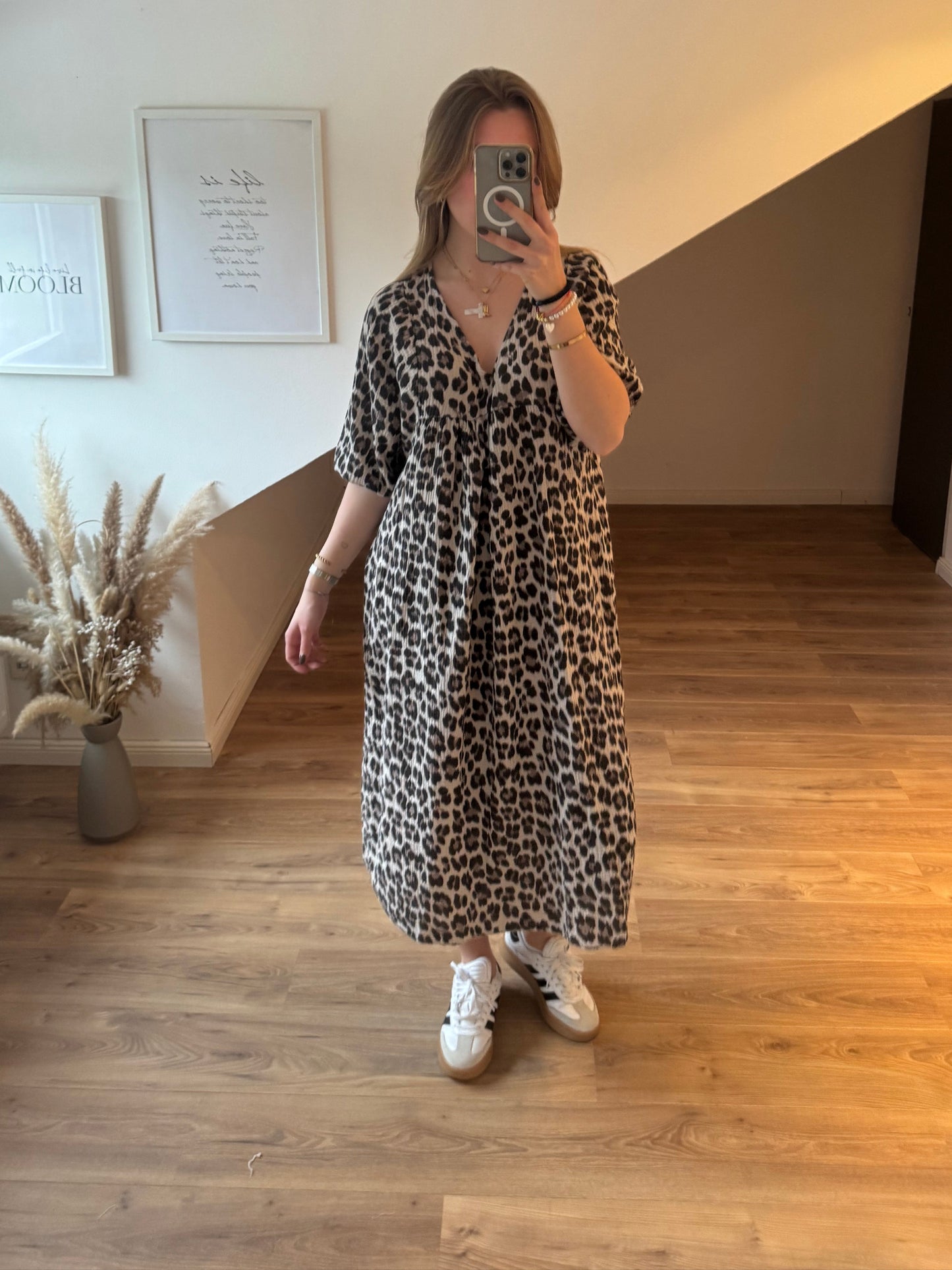Kleid "Vivi" Braun/Weiß