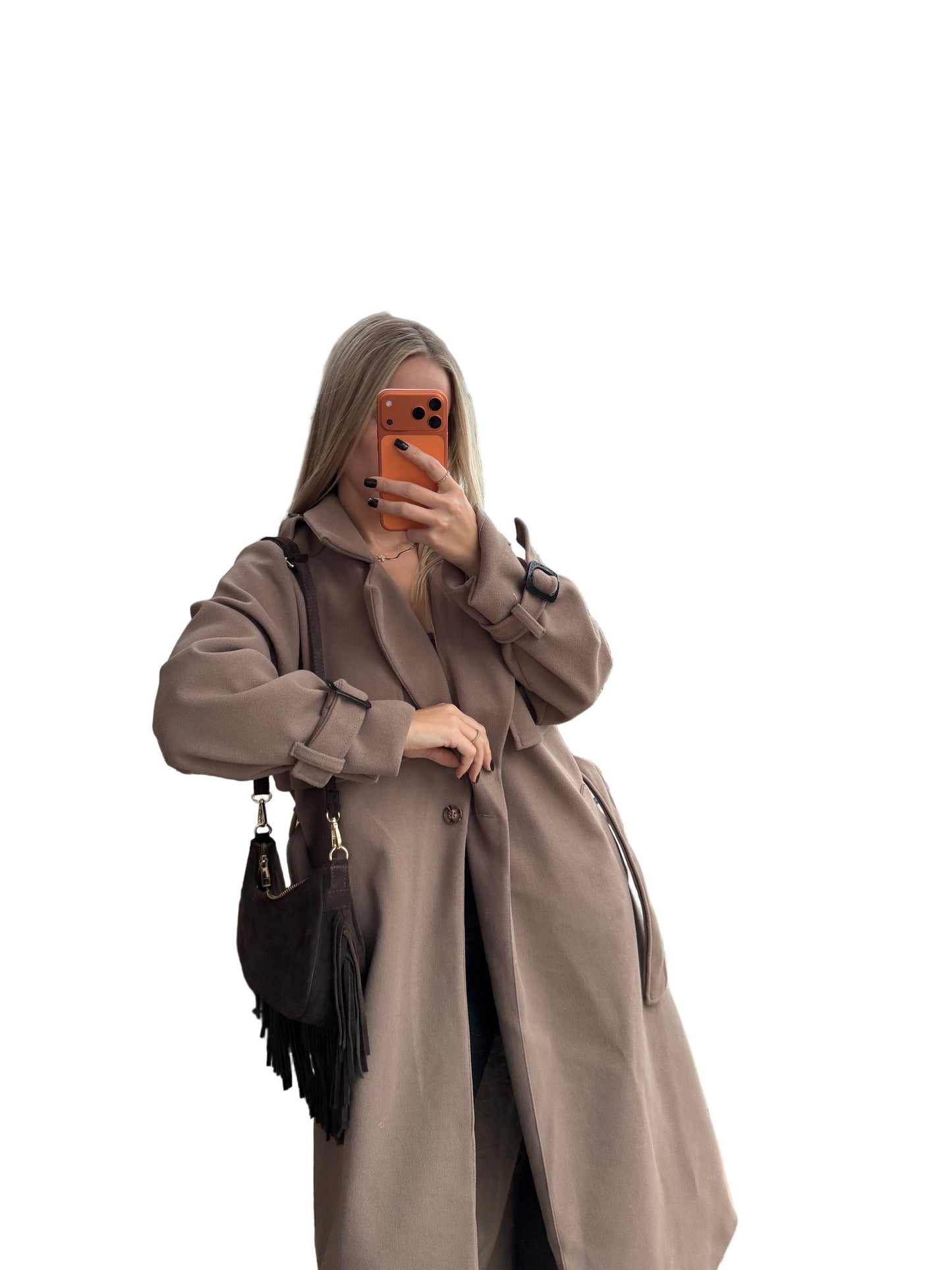 Wildleder Fransen Tasche ”Susu“ Dunkelbraun